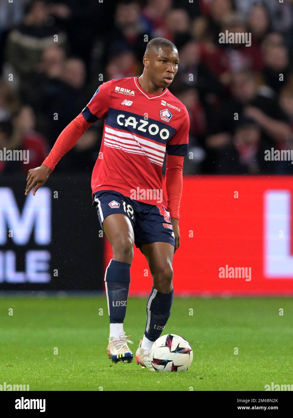 LILLE - Bafode Diakite du LOSC Lille pendant le match de la Ligue française 1 entre l'OSC de Lille et le Stade de Reims au stade Pierre-Mauroy sur 2 janvier 2022 à Lille, France. AP | hauteur néerlandaise | Gerrit van Cologne Banque D'Images