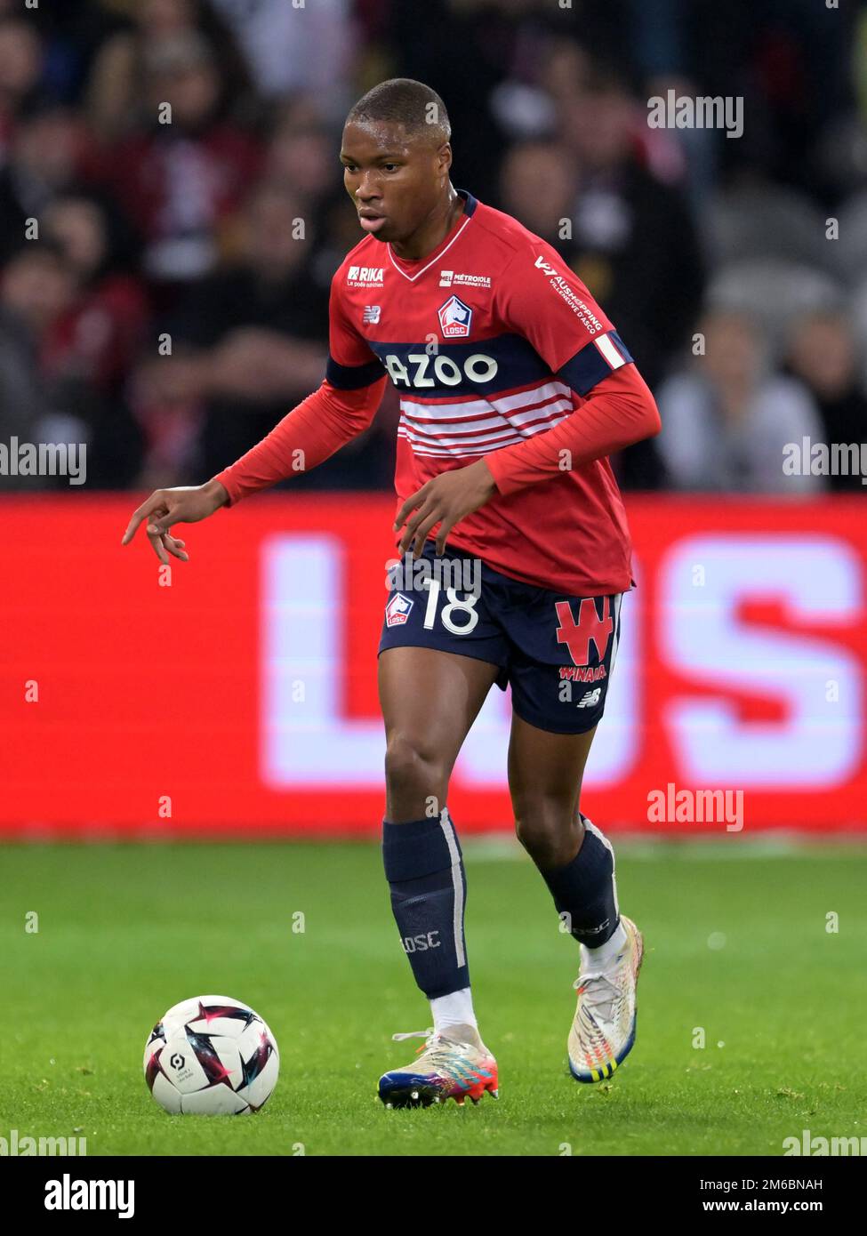 LILLE - Bafode Diakite du LOSC Lille pendant le match de la Ligue française 1 entre l'OSC de Lille et le Stade de Reims au stade Pierre-Mauroy sur 2 janvier 2022 à Lille, France. AP | hauteur néerlandaise | Gerrit van Cologne Banque D'Images