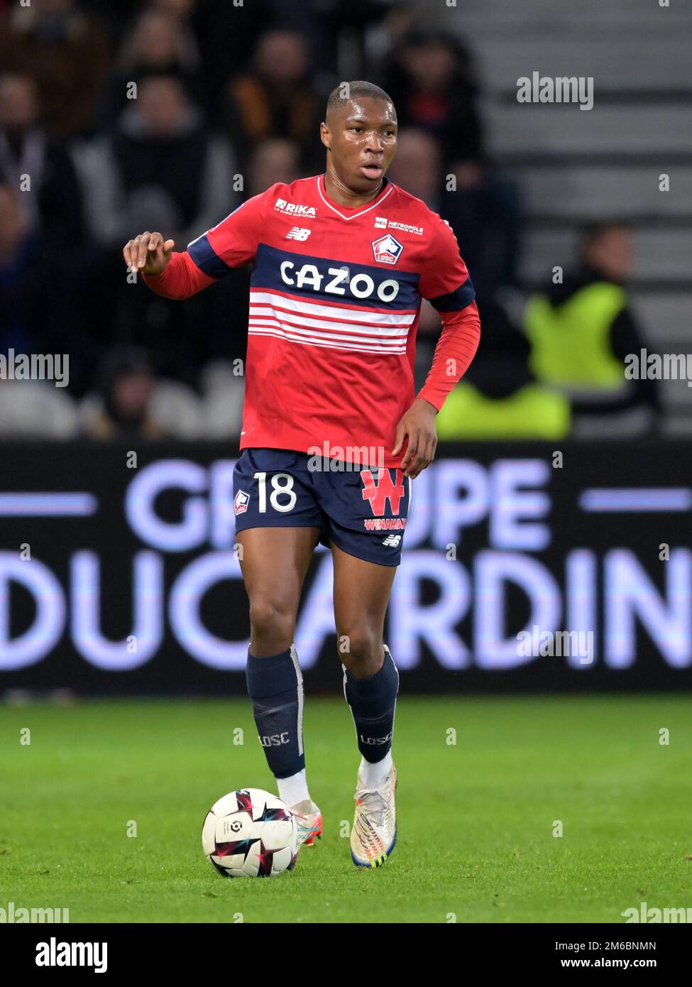 LILLE - Bafode Diakite du LOSC Lille pendant le match de la Ligue française 1 entre l'OSC de Lille et le Stade de Reims au stade Pierre-Mauroy sur 2 janvier 2022 à Lille, France. AP | hauteur néerlandaise | Gerrit van Cologne Banque D'Images