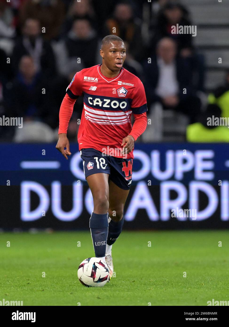 LILLE - Bafode Diakite du LOSC Lille pendant le match de la Ligue française 1 entre l'OSC de Lille et le Stade de Reims au stade Pierre-Mauroy sur 2 janvier 2022 à Lille, France. AP | hauteur néerlandaise | Gerrit van Cologne Banque D'Images
