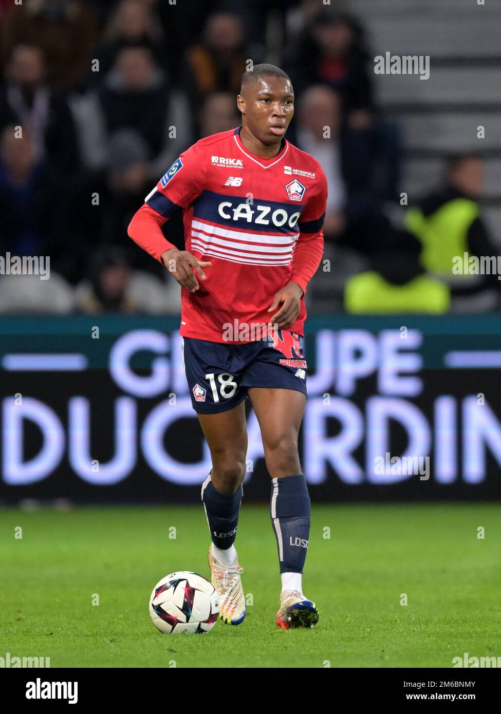LILLE - Bafode Diakite du LOSC Lille pendant le match de la Ligue française 1 entre l'OSC de Lille et le Stade de Reims au stade Pierre-Mauroy sur 2 janvier 2022 à Lille, France. AP | hauteur néerlandaise | Gerrit van Cologne Banque D'Images