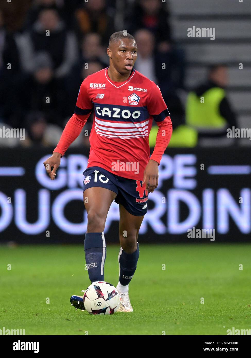 LILLE - Bafode Diakite du LOSC Lille pendant le match de la Ligue française 1 entre l'OSC de Lille et le Stade de Reims au stade Pierre-Mauroy sur 2 janvier 2022 à Lille, France. AP | hauteur néerlandaise | Gerrit van Cologne Banque D'Images