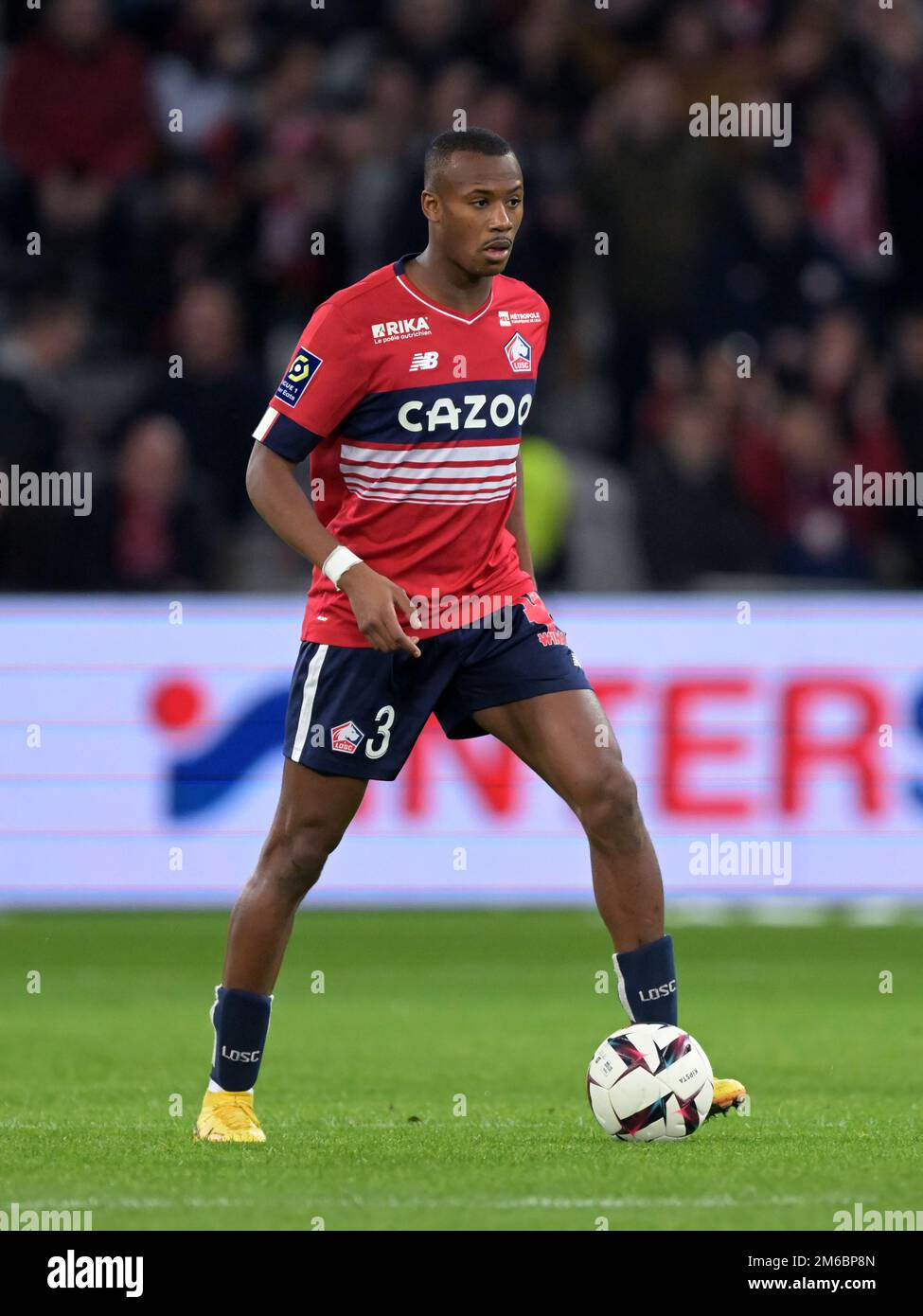 LILLE - Tiago Djalo du LOSC Lille pendant le match de la Ligue française 1 entre Lille OSC et le Stade de Reims au stade Pierre-Mauroy sur 2 janvier 2022 à Lille, France. AP | hauteur néerlandaise | Gerrit van Cologne Banque D'Images