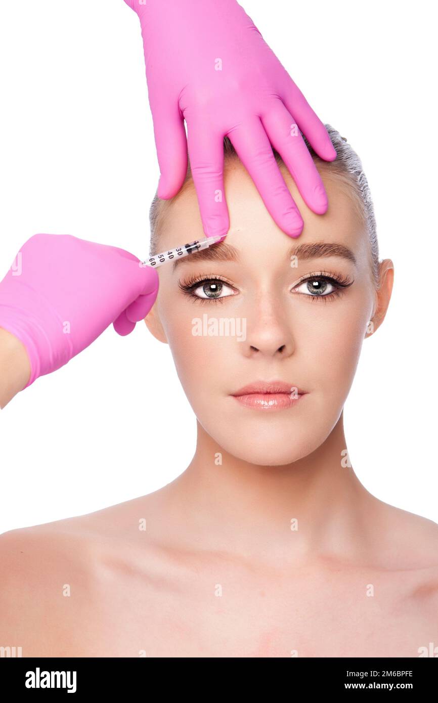 Soin du visage Injection traitement de beauté spa Banque D'Images