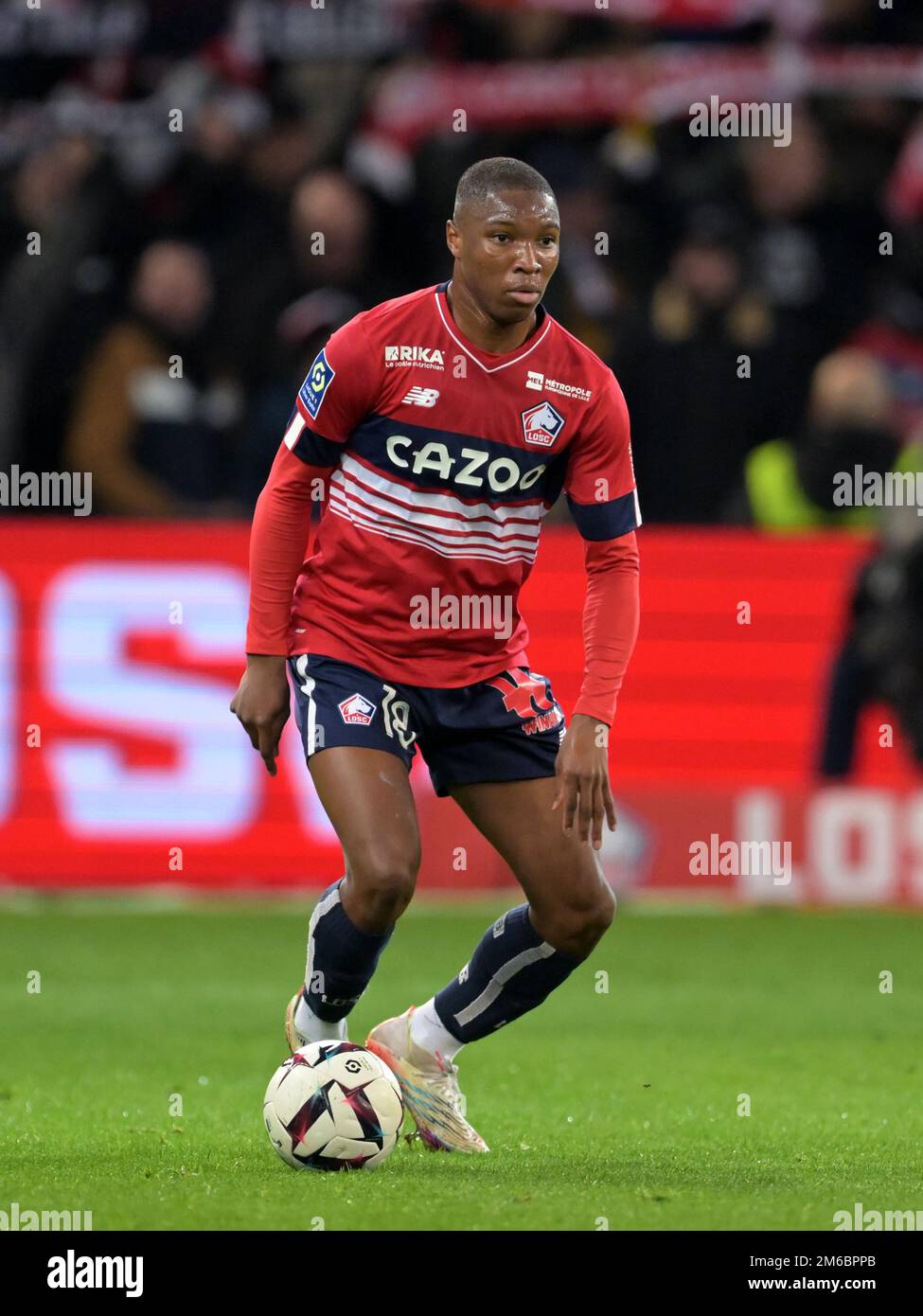 LILLE - Bafode Diakite du LOSC Lille pendant le match de la Ligue française 1 entre l'OSC de Lille et le Stade de Reims au stade Pierre-Mauroy sur 2 janvier 2022 à Lille, France. AP | hauteur néerlandaise | Gerrit van Cologne Banque D'Images