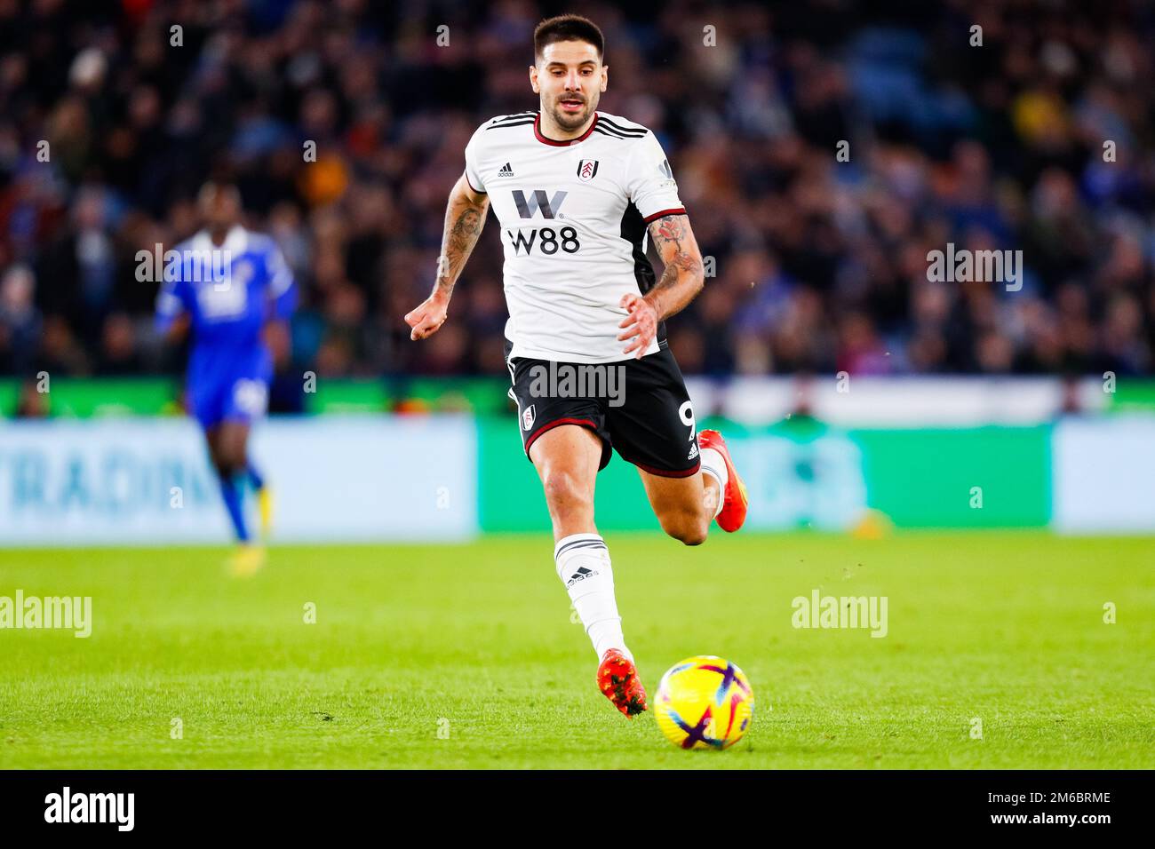 King Power Stadium, Leicester, Royaume-Uni. 3rd janvier 2023. Premier League football, Leicester City versus Fulham; Aleksandar Mitrovic de Fulham crédit: Action plus Sports/Alay Live News Banque D'Images