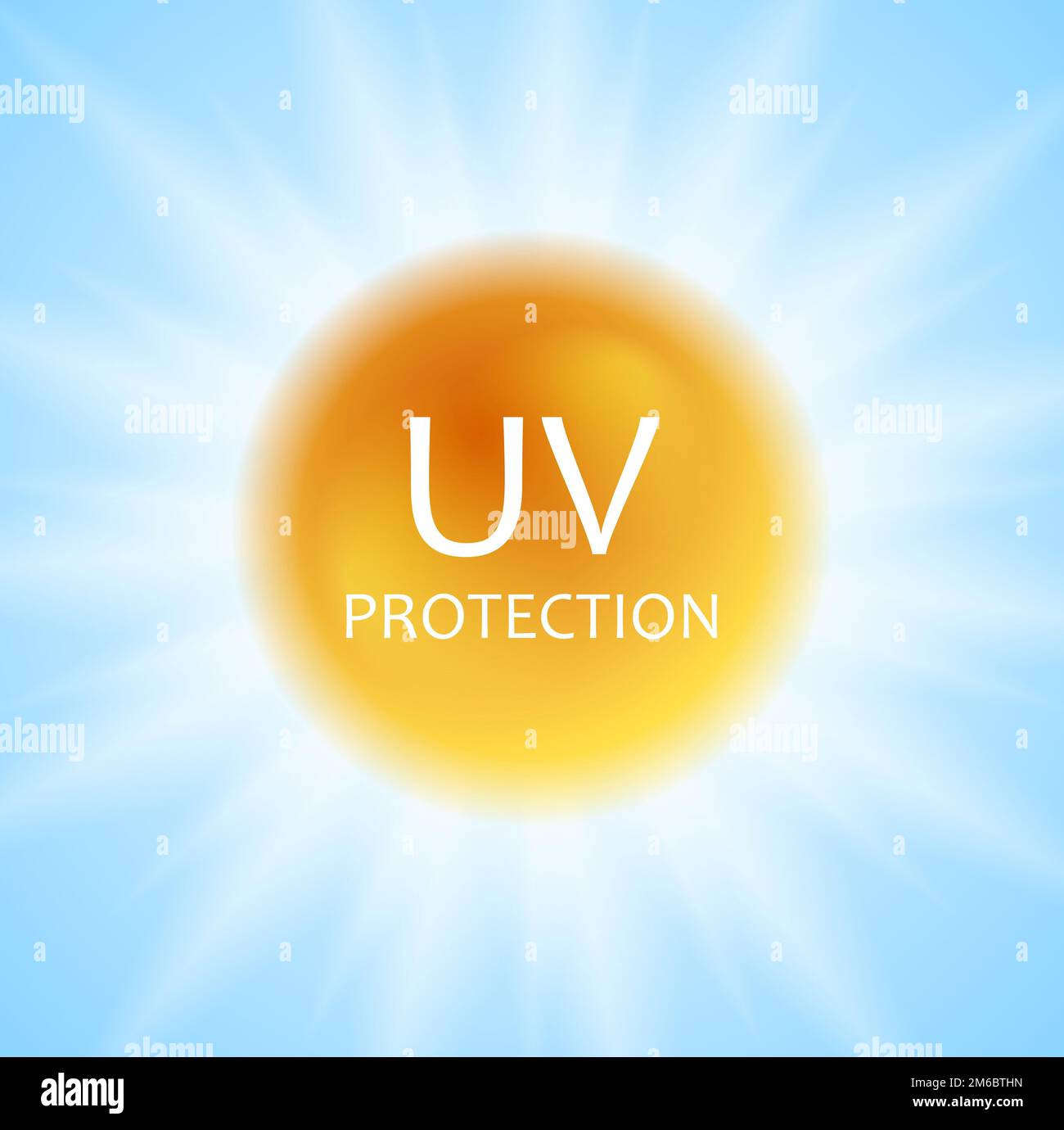 Concept de protection UV avec soleil brillant et lumière du soleil Banque D'Images