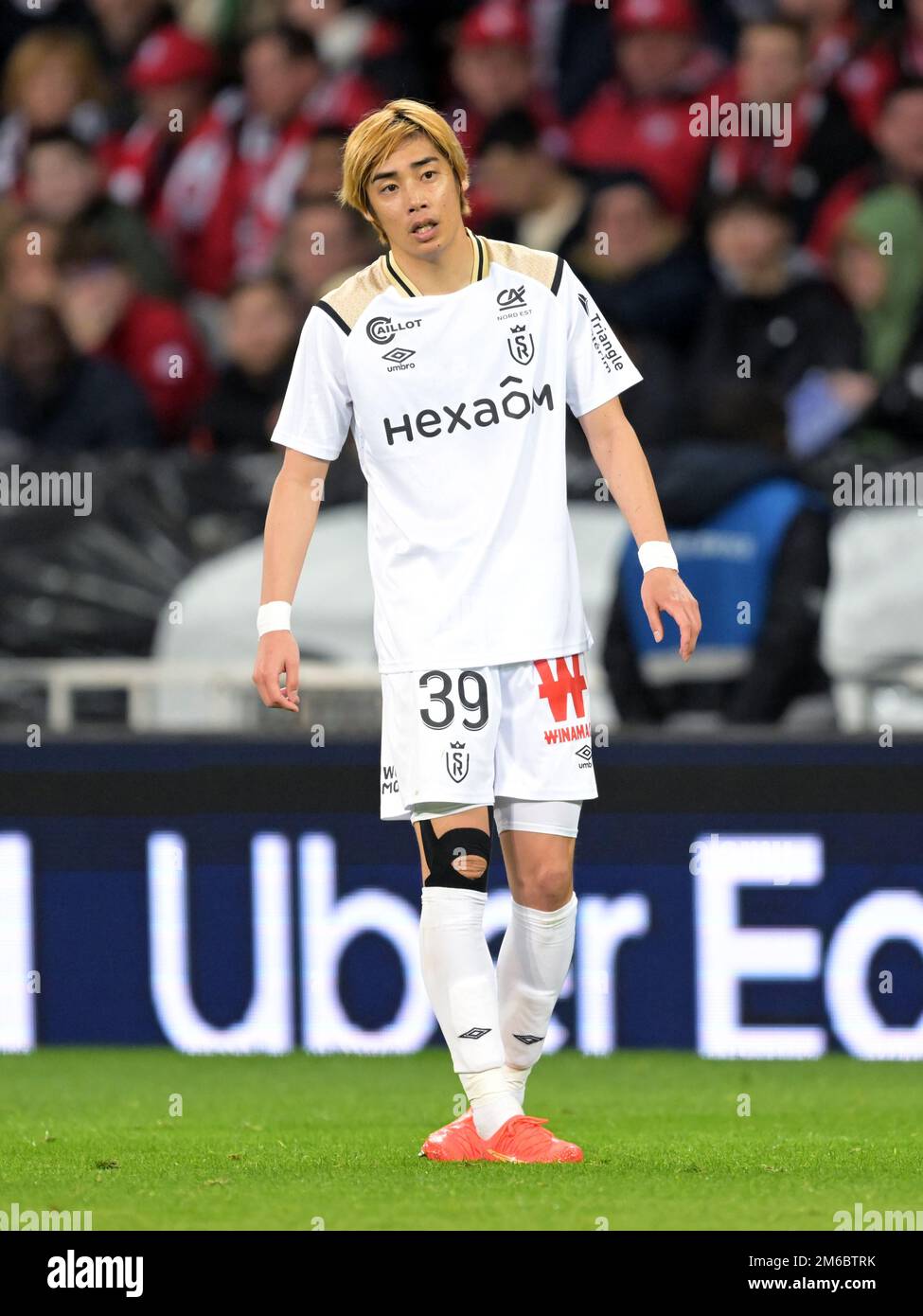 LILLE - Junya Ito du Stade Reims pendant le match de la Ligue française 1 entre Lille OSC et Stade de Reims au stade Pierre-Mauroy sur 2 janvier 2022 à Lille, France. AP | hauteur néerlandaise | Gerrit van Cologne Banque D'Images