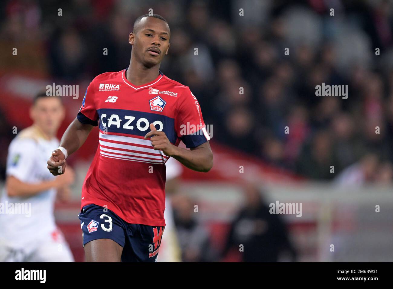 LILLE - Tiago Djalo du LOSC Lille pendant le match de la Ligue française 1 entre Lille OSC et le Stade de Reims au stade Pierre-Mauroy sur 2 janvier 2022 à Lille, France. AP | hauteur néerlandaise | Gerrit van Cologne Banque D'Images