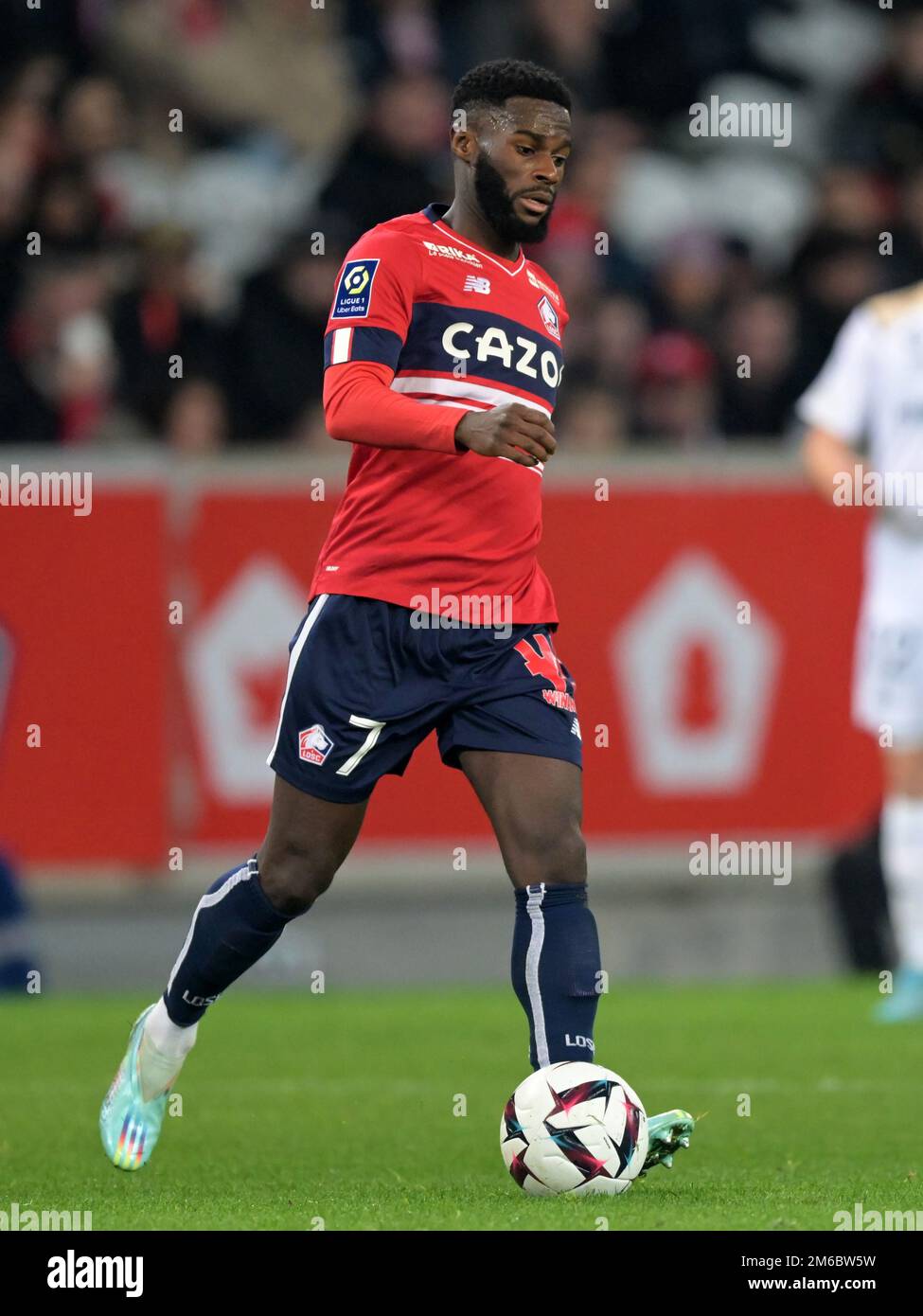 LILLE - Jonathan Bamba de Lille OSC pendant le match de la Ligue française 1 entre Lille OSC et le Stade de Reims au stade Pierre-Mauroy sur 2 janvier 2022 à Lille, France. AP | hauteur néerlandaise | Gerrit van Cologne Banque D'Images