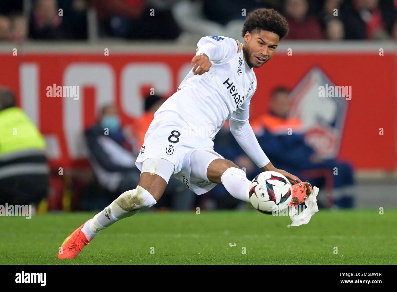LILLE - Jens Cajuste du Stade Reims lors du match de la Ligue française 1 entre Lille OSC et Stade de Reims au stade Pierre-Mauroy sur 2 janvier 2022 à Lille, France. AP | hauteur néerlandaise | Gerrit van Cologne Banque D'Images