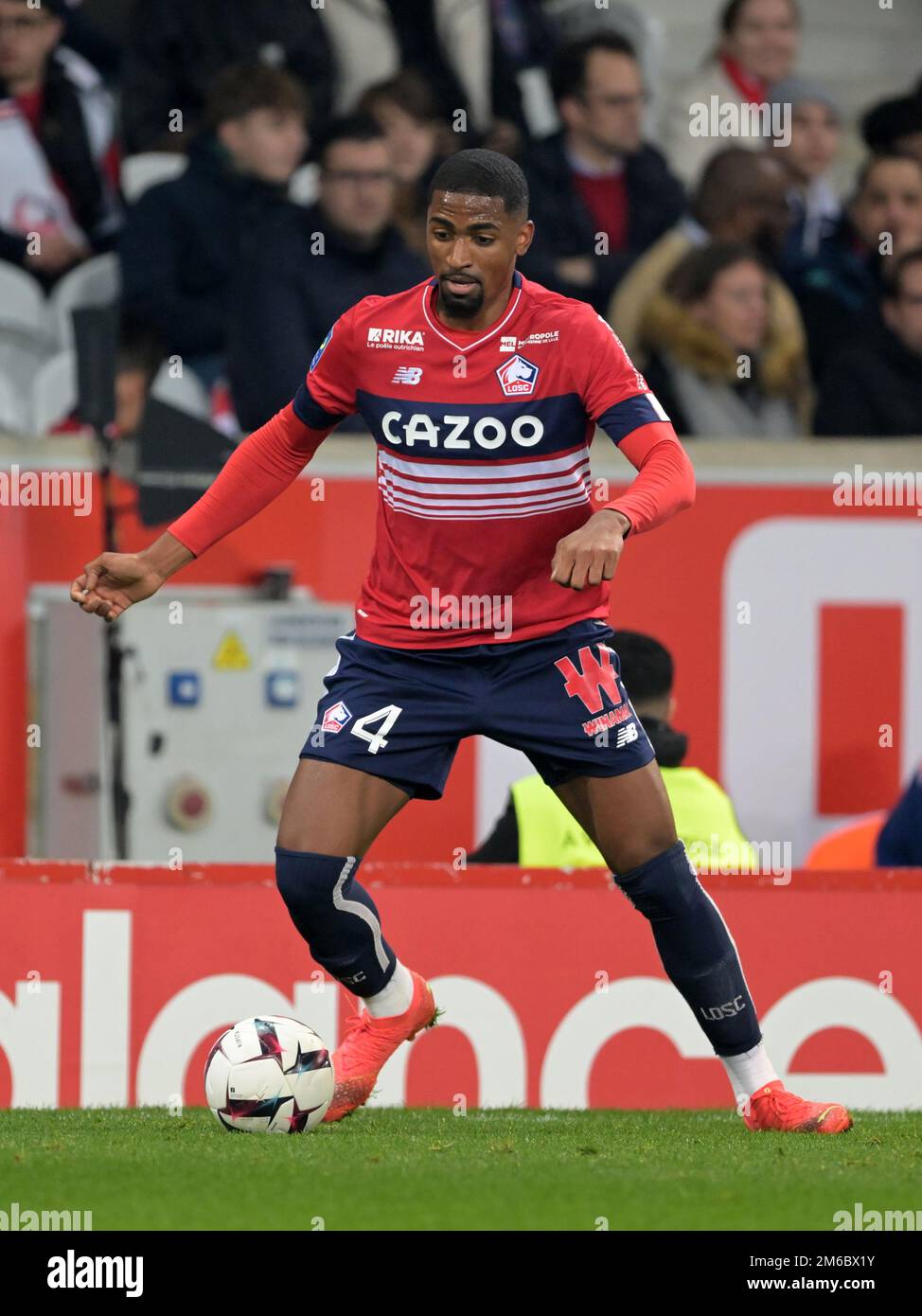 LILLE - Alexsandro du LOSC Lille pendant le match de la Ligue française 1 entre l'OSC de Lille et le Stade de Reims au stade Pierre-Mauroy sur 2 janvier 2022 à Lille, France. AP | hauteur néerlandaise | Gerrit van Cologne Banque D'Images