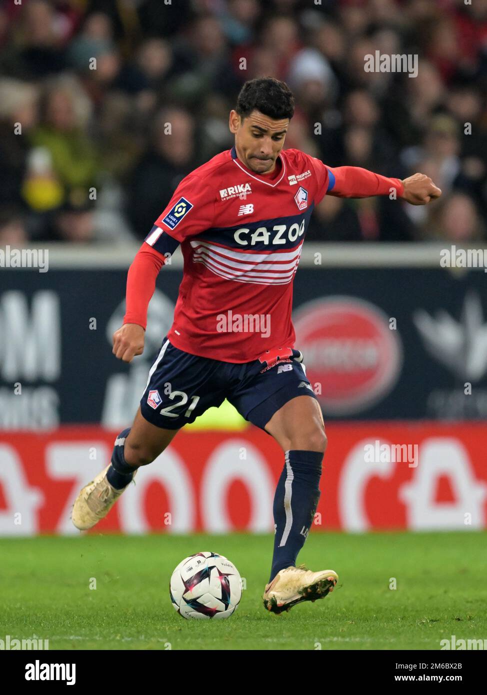 LILLE - Benjamin André du LOSC Lille lors du match de la Ligue française 1 entre l'OSC de Lille et le Stade de Reims au stade Pierre-Mauroy sur 2 janvier 2022 à Lille, France. AP | hauteur néerlandaise | Gerrit van Cologne Banque D'Images