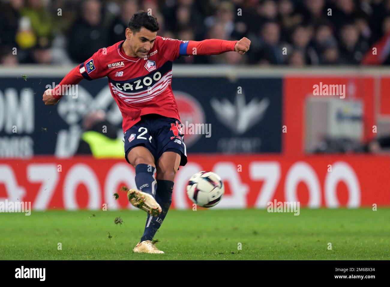LILLE - Benjamin André du LOSC Lille lors du match de la Ligue française 1 entre l'OSC de Lille et le Stade de Reims au stade Pierre-Mauroy sur 2 janvier 2022 à Lille, France. AP | hauteur néerlandaise | Gerrit van Cologne Banque D'Images