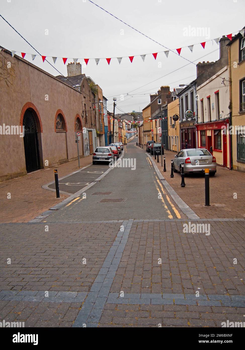 Rue dans la ville de Cork en Irlande Banque D'Images