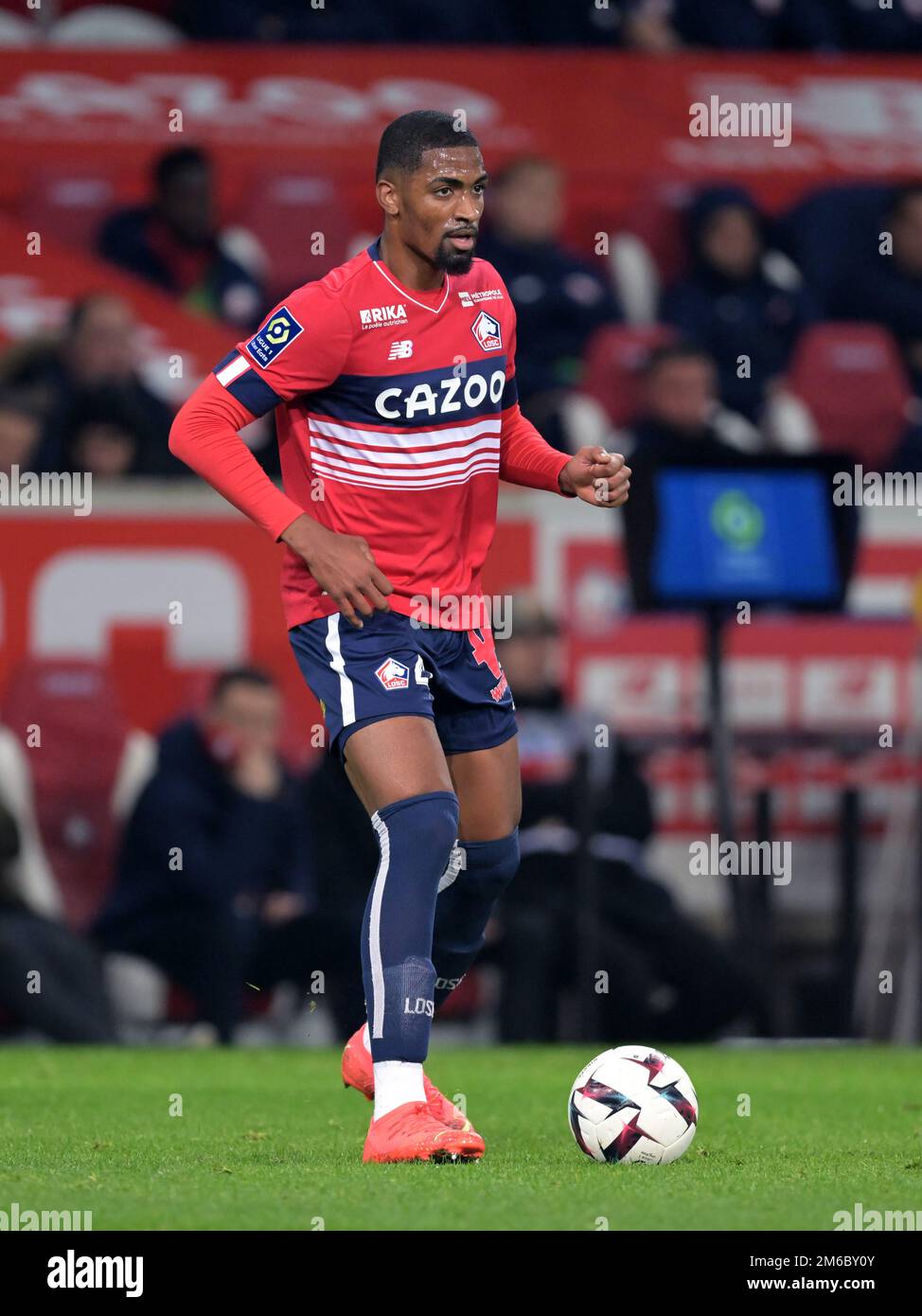 LILLE - Alexsandro du LOSC Lille pendant le match de la Ligue française 1 entre l'OSC de Lille et le Stade de Reims au stade Pierre-Mauroy sur 2 janvier 2022 à Lille, France. AP | hauteur néerlandaise | Gerrit van Cologne Banque D'Images