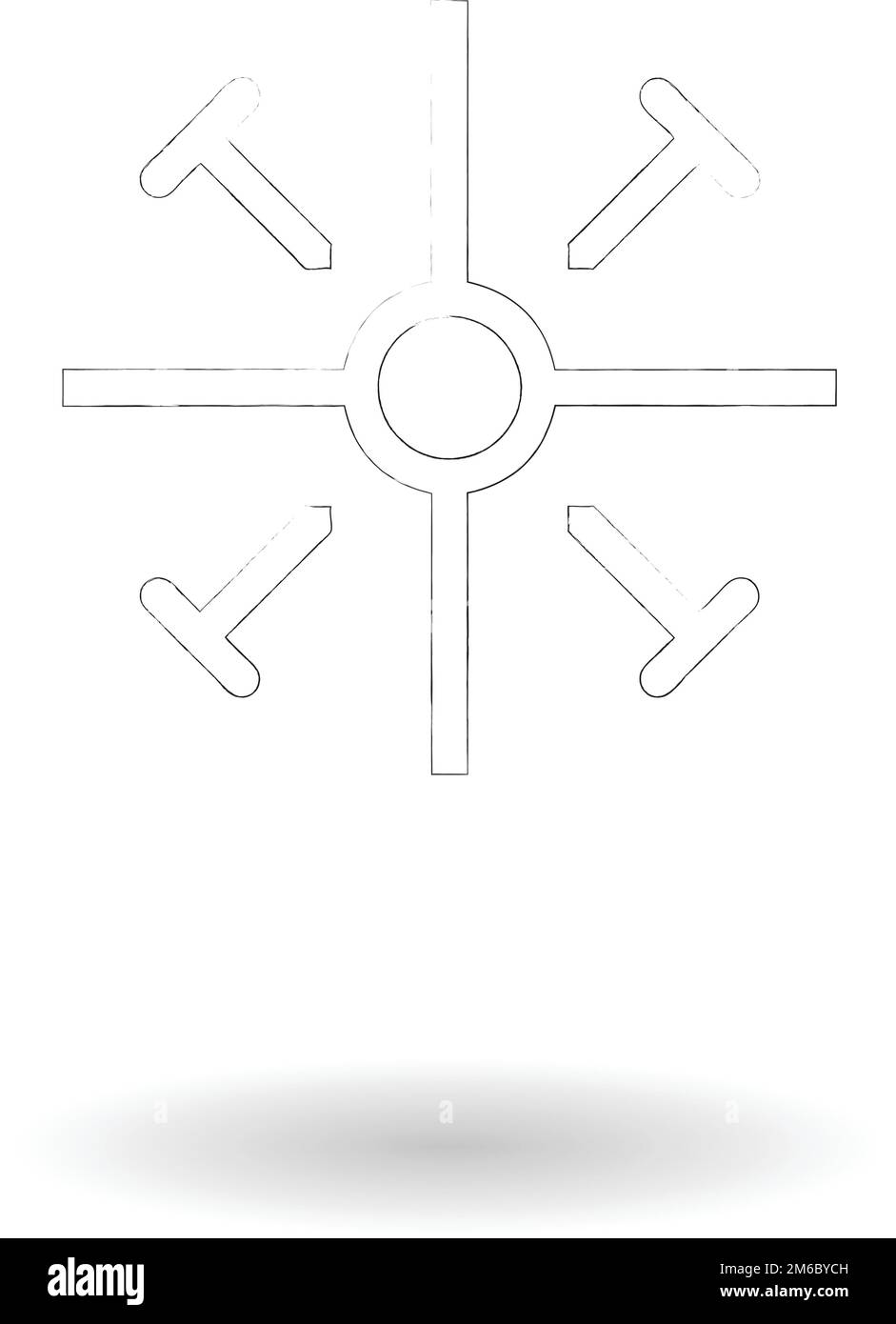 Illustration vectorielle d'esquisse de crayon de croix copte, dessin de signe religieux Illustration de Vecteur