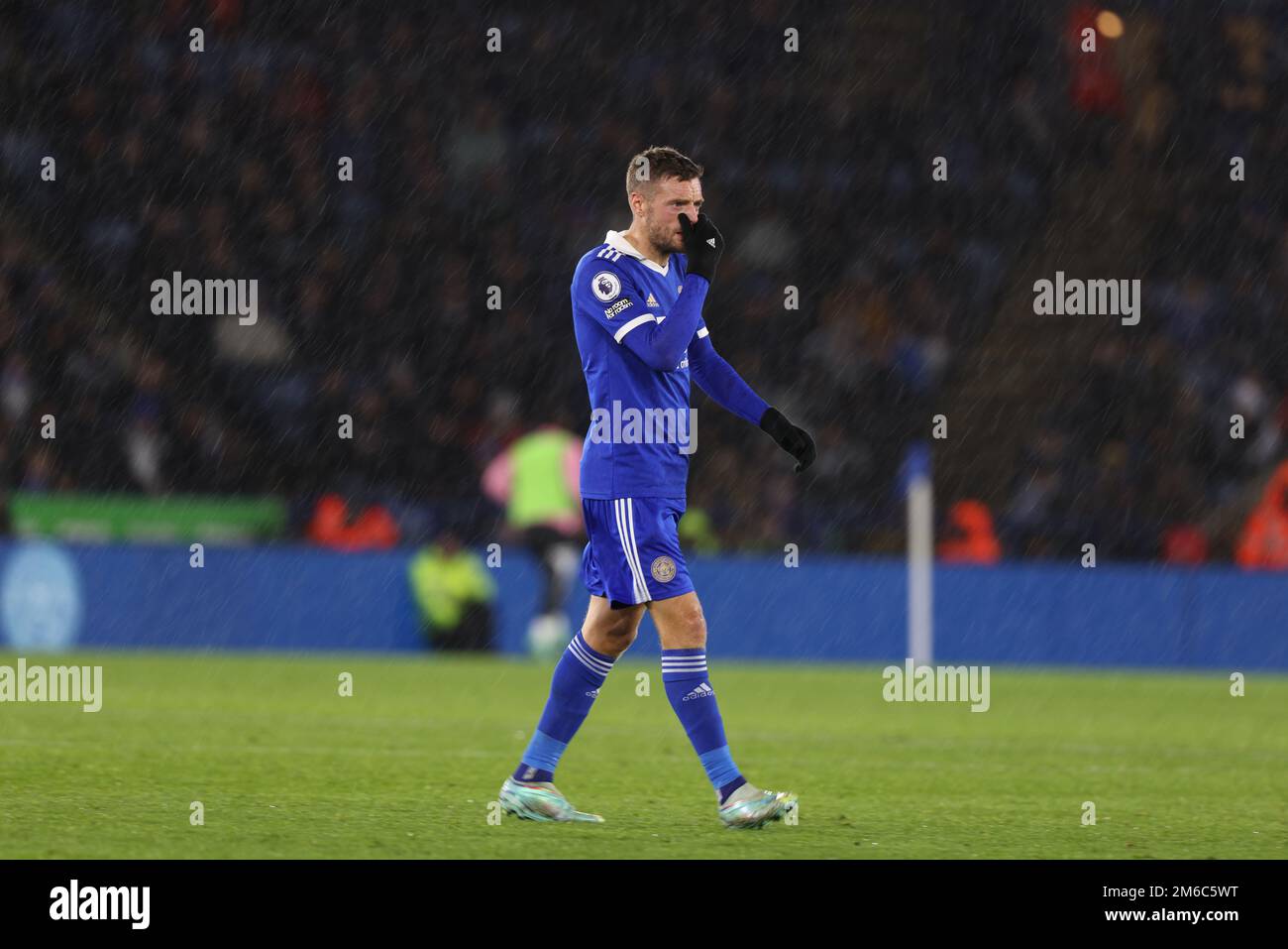 Leicester, Royaume-Uni. 03rd janvier 2023. Jamie Vardy (LC) au match de Leicester City contre Fulham EPL Premier League, au King Power Stadium, Leicester, royaume-uni sur 3 janvier 2023. Crédit : Paul Marriott/Alay Live News Banque D'Images