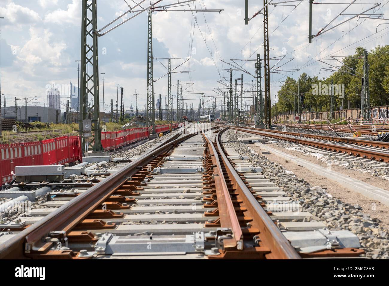 Dernier travail de construction à la nouvelle ligne à grande vitesse de Leipzig Banque D'Images