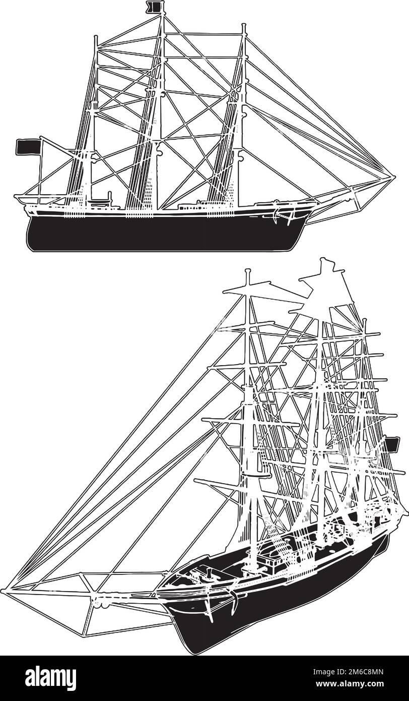 Le vecteur du navire antique Illustration de Vecteur