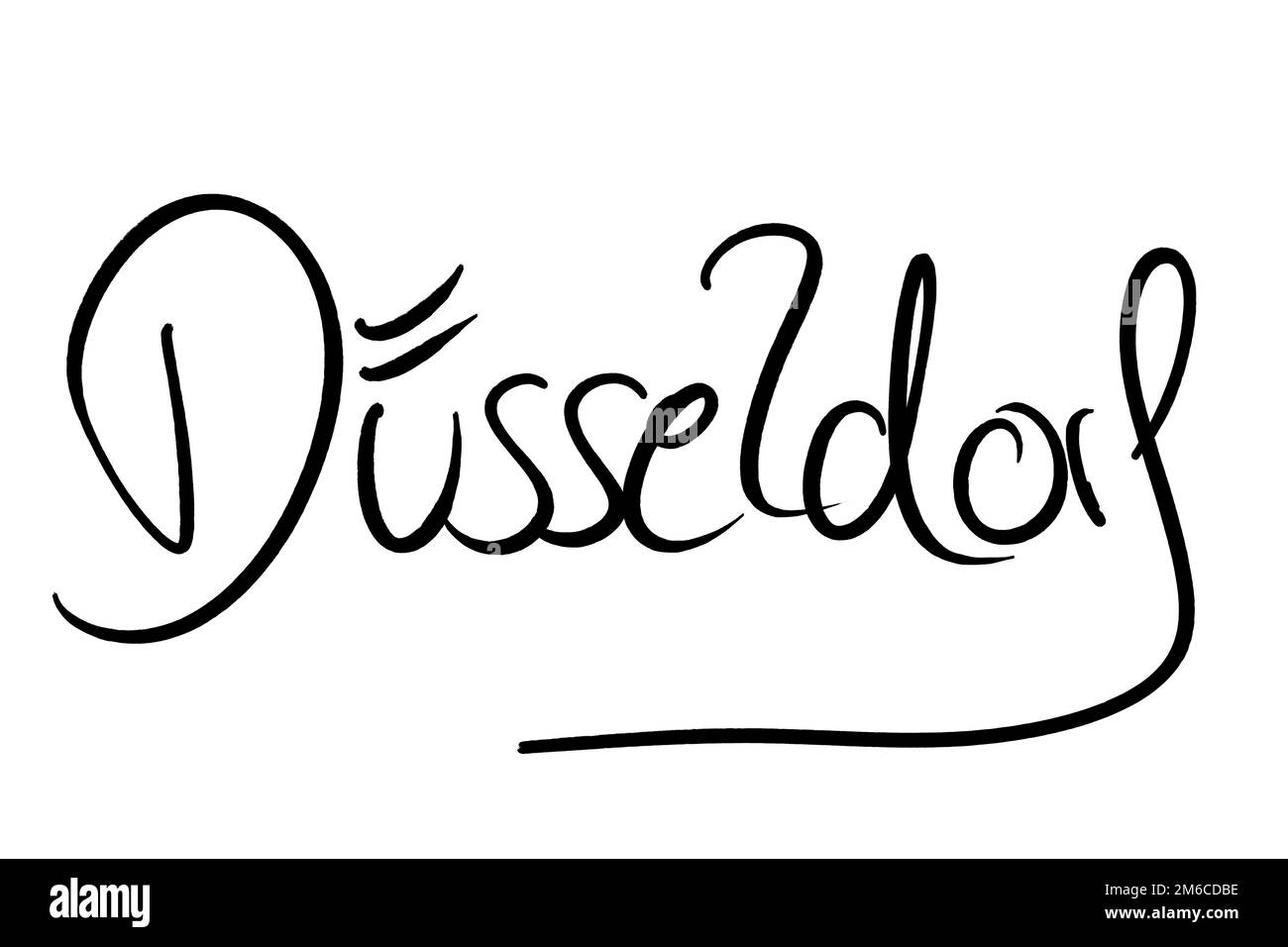 Nom de ville manuscrit noir sur blanc Banque D'Images