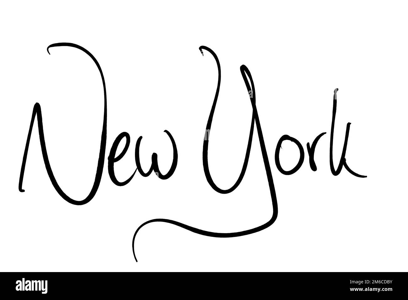 Nom de ville manuscrit noir sur blanc Banque D'Images