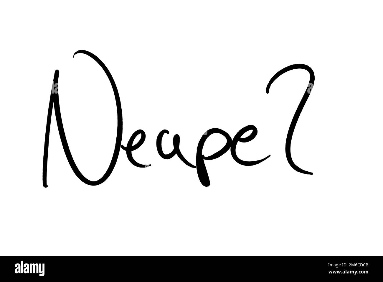 Nom de ville manuscrit noir sur blanc Banque D'Images