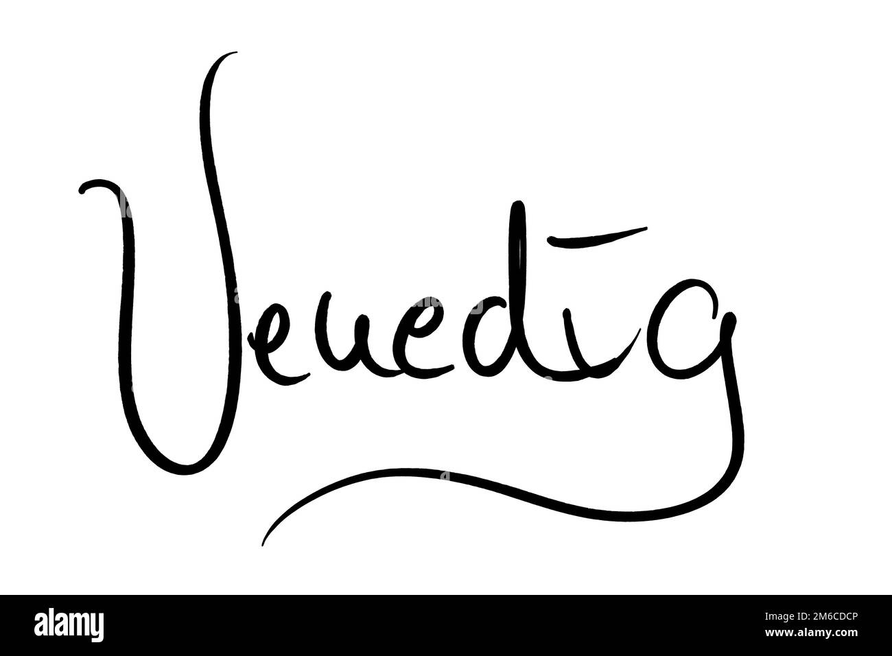 Nom de ville manuscrit noir sur blanc Banque D'Images