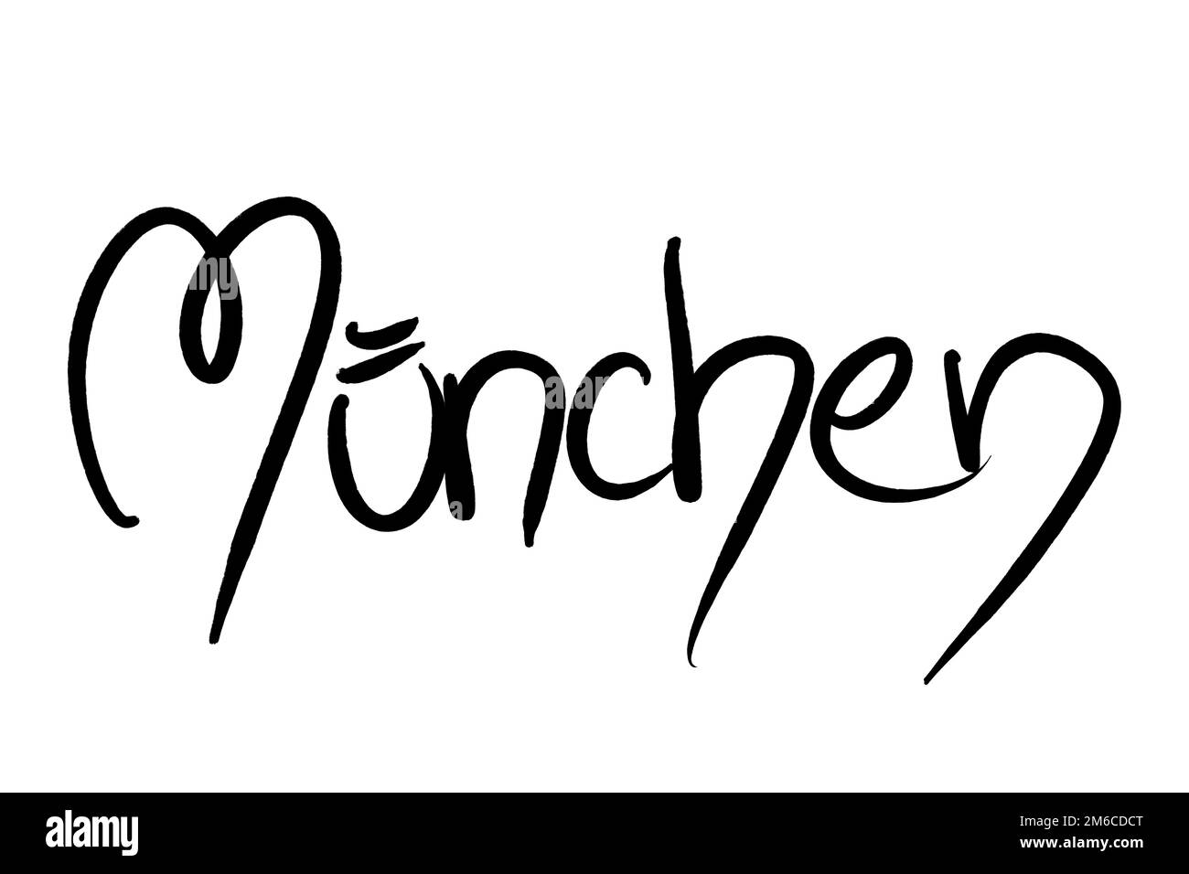 Nom de ville manuscrit noir sur blanc Banque D'Images