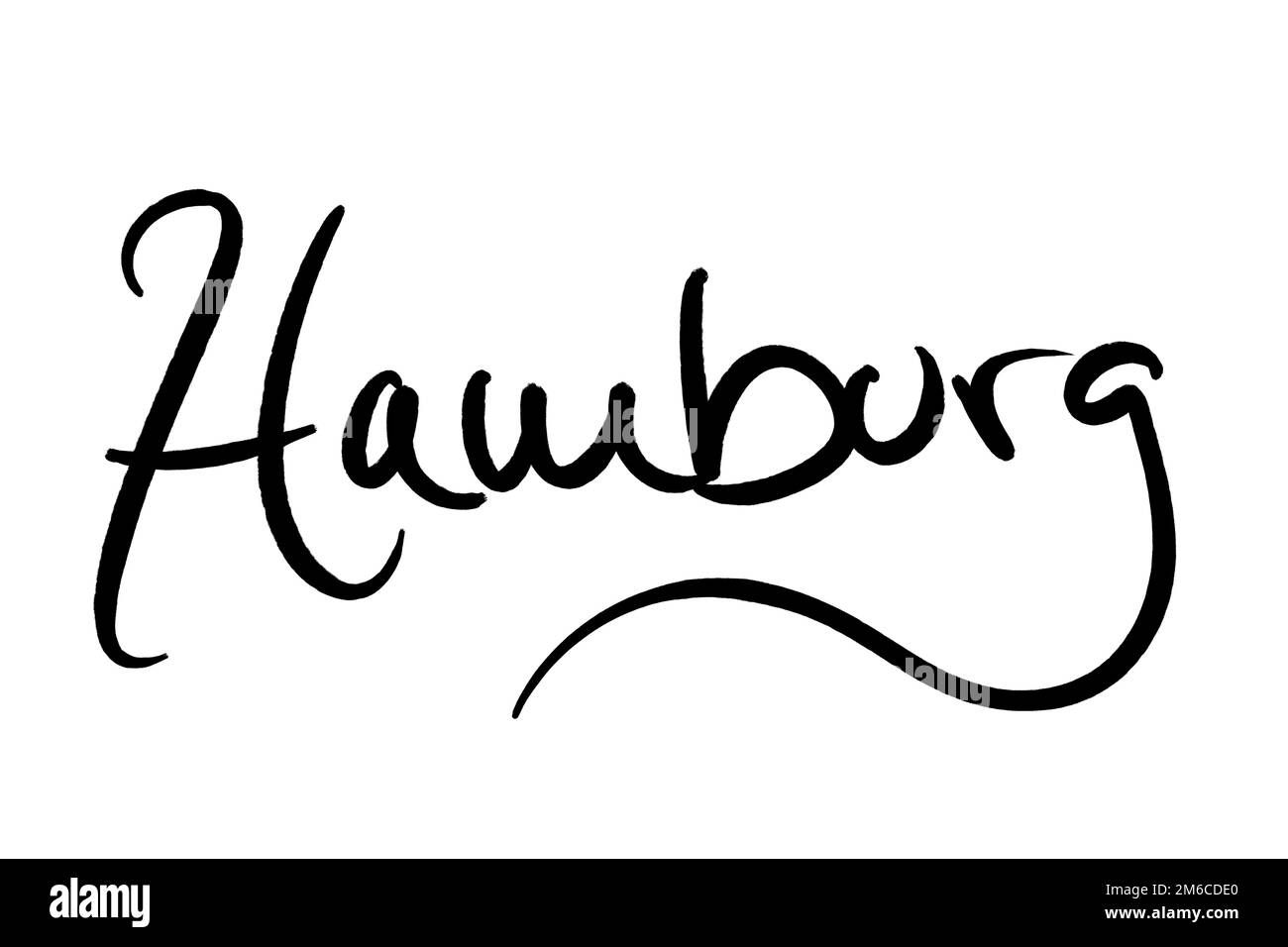 Nom de ville manuscrit noir sur blanc Banque D'Images