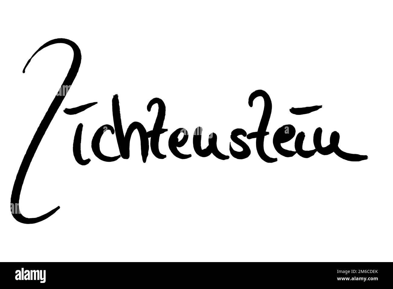 Nom de ville manuscrit noir sur blanc Banque D'Images