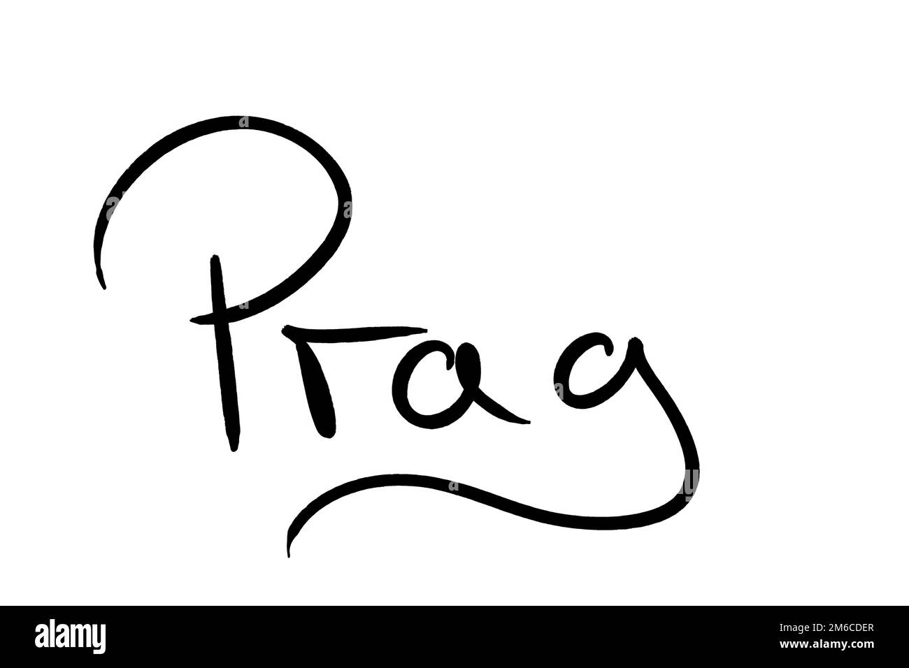 Nom de ville manuscrit noir sur blanc Banque D'Images