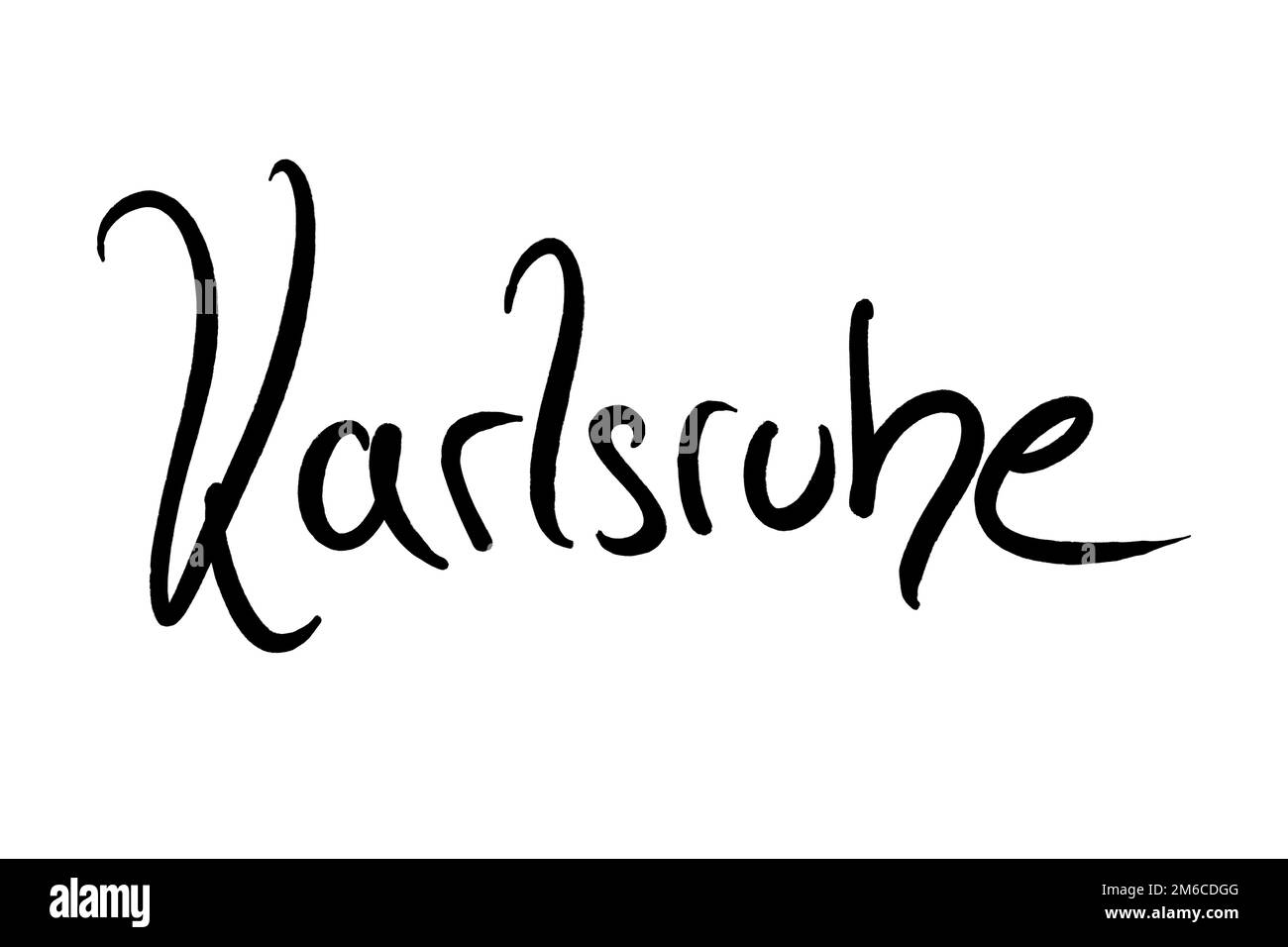 Nom de ville manuscrit noir sur blanc Banque D'Images