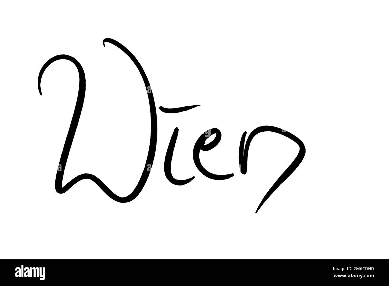 Nom de ville manuscrit noir sur blanc Banque D'Images