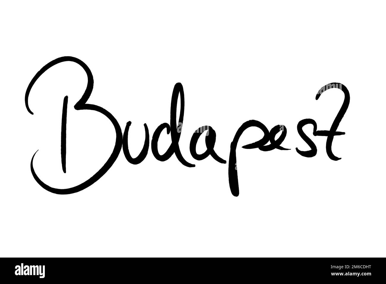 Nom de ville manuscrit noir sur blanc Banque D'Images