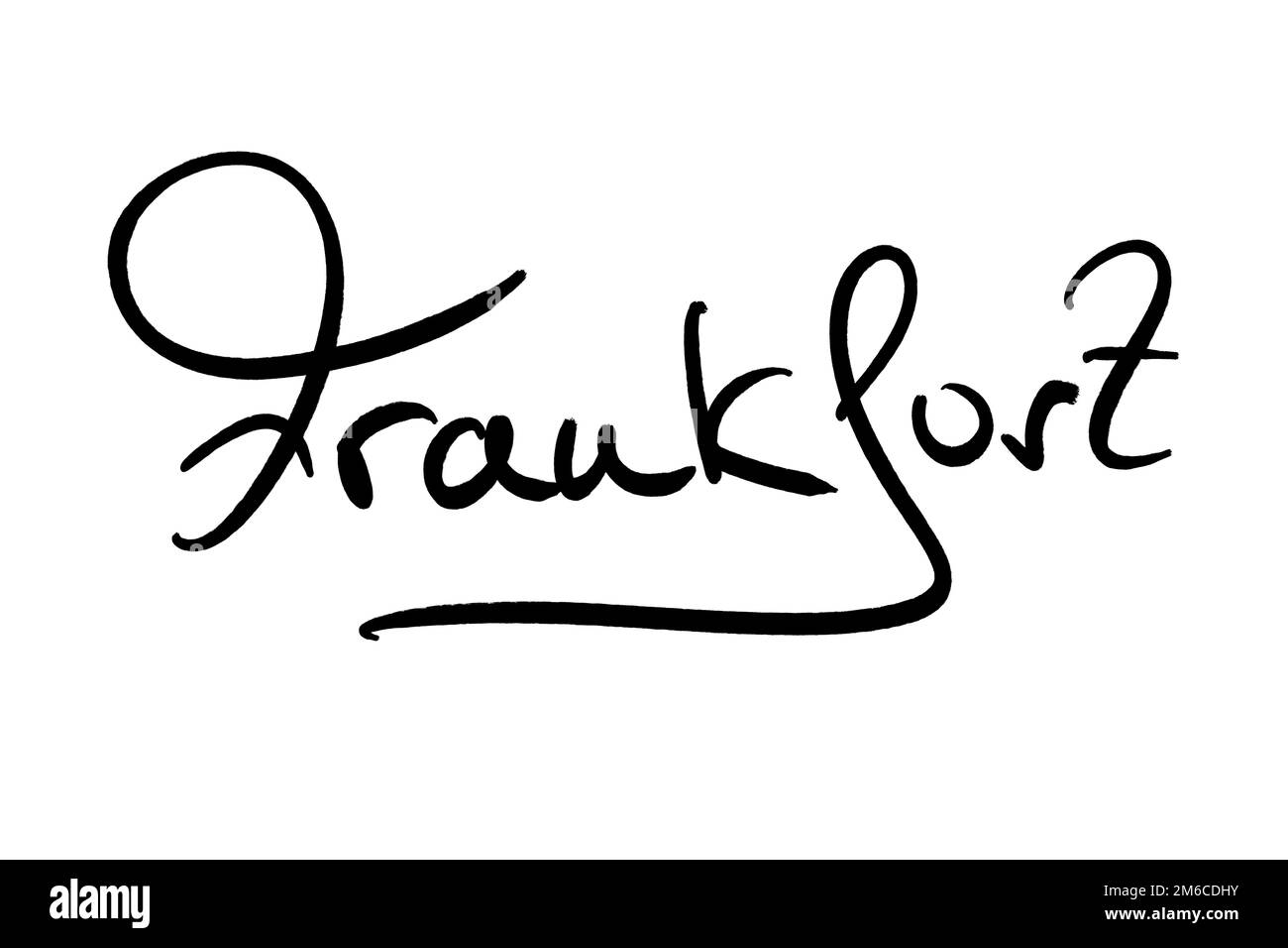 Nom de ville manuscrit noir sur blanc Banque D'Images