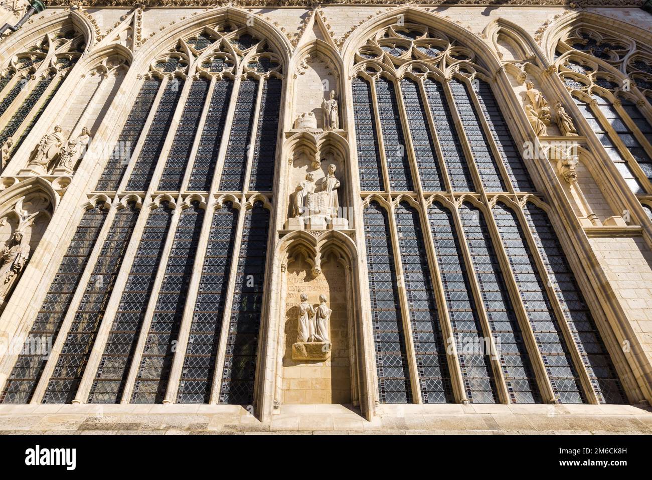 Fenêtre de la célèbre cathédrale d'Amiens à Amiens, hauts-de-France, France Banque D'Images