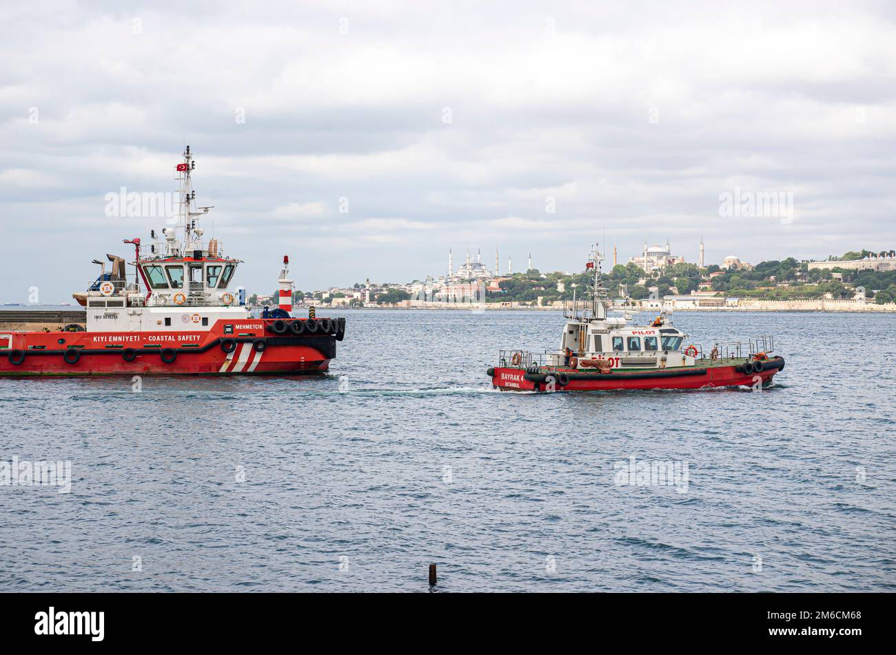 Mehmetcik - un Tug qui a été construit en 2017. Turquie. 26 mètres de longueur. Bateau à remorqueurs dans la mer de Marmara Istanbul Turquie Banque D'Images