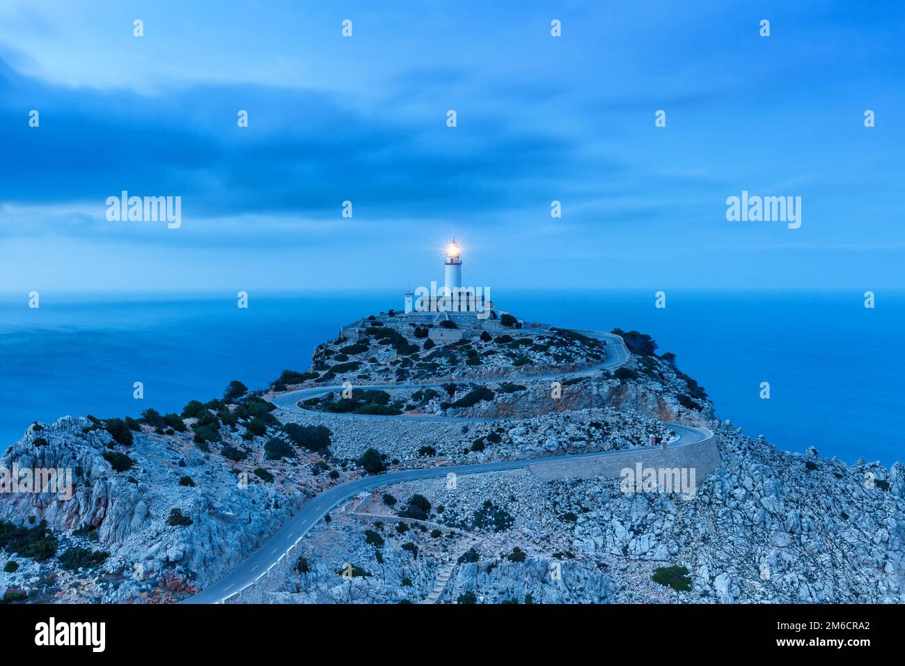 Majorque Cap Formentor soirée phare mer Espagne Banque D'Images