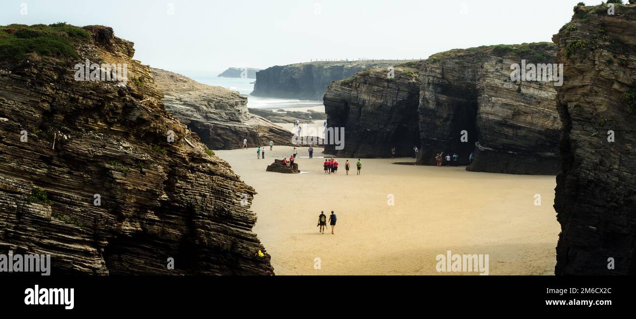 Cathedrals Beach, Cantabrie, Espagne Banque D'Images