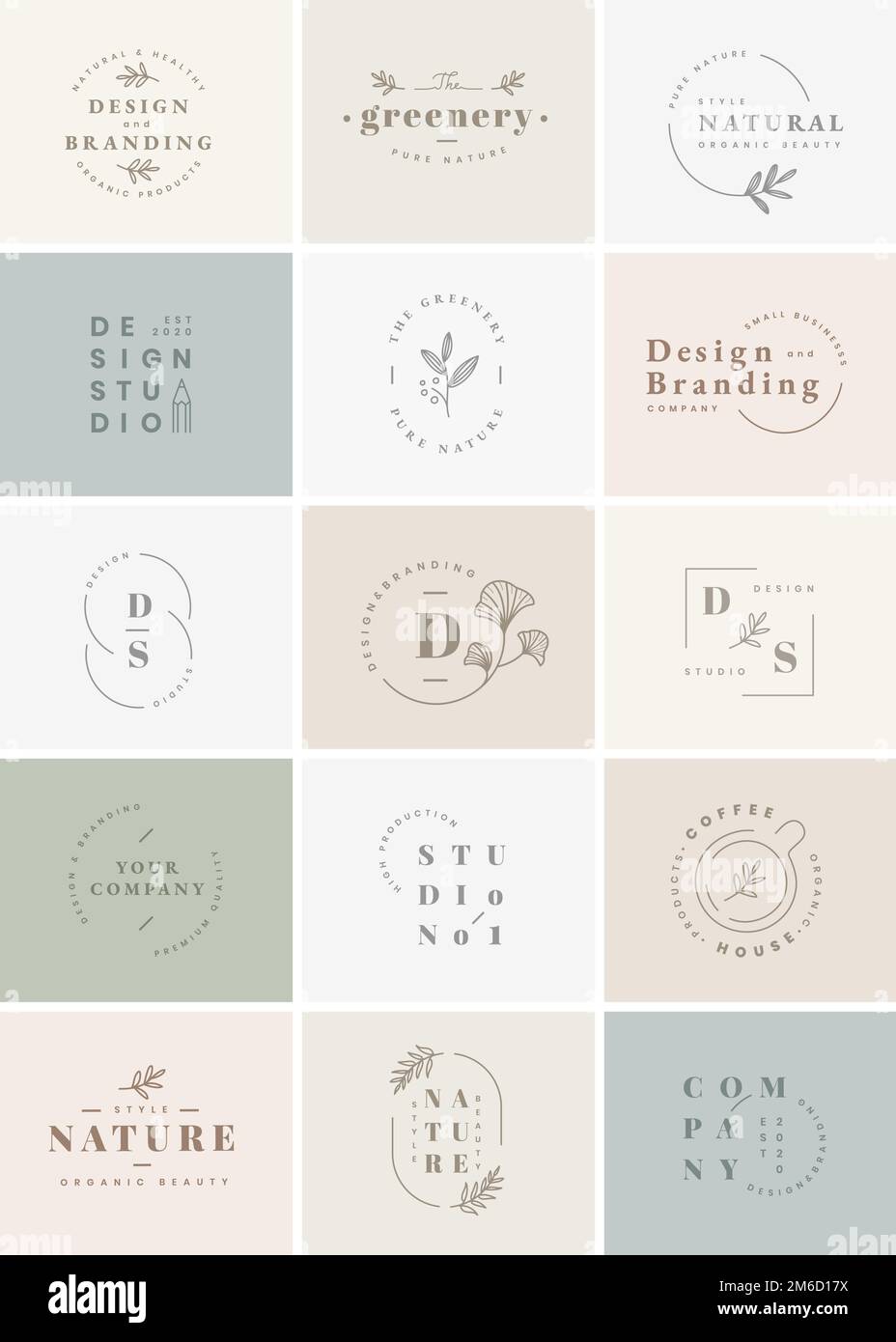 Collection vectorielle de motifs de marque et de logo floral Illustration de Vecteur