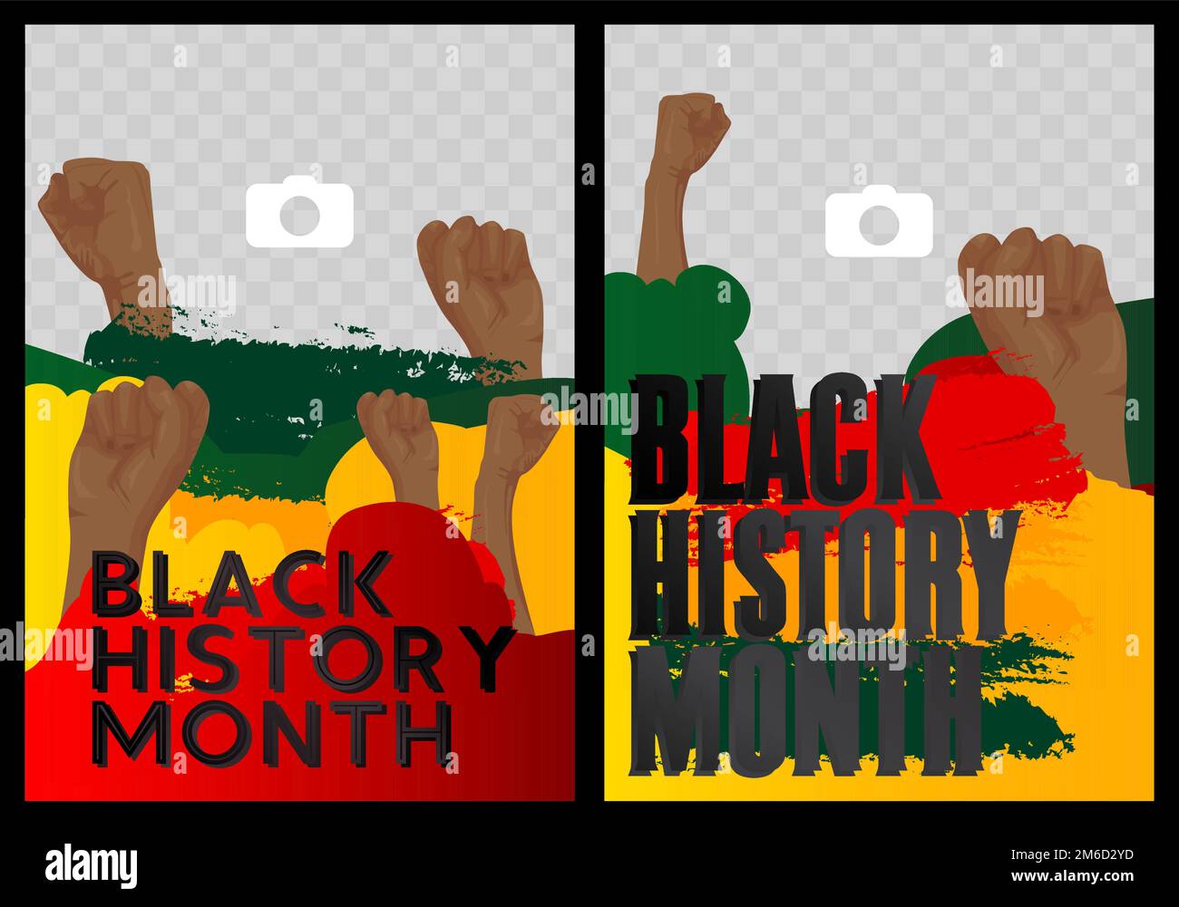 Collection d'affiches luxe du mois de l'histoire des Noirs (en février). Ensemble de modèle d'événement abstrait pour le site Web, la bannière, la couverture du livre, la présentation. Illustration de Vecteur