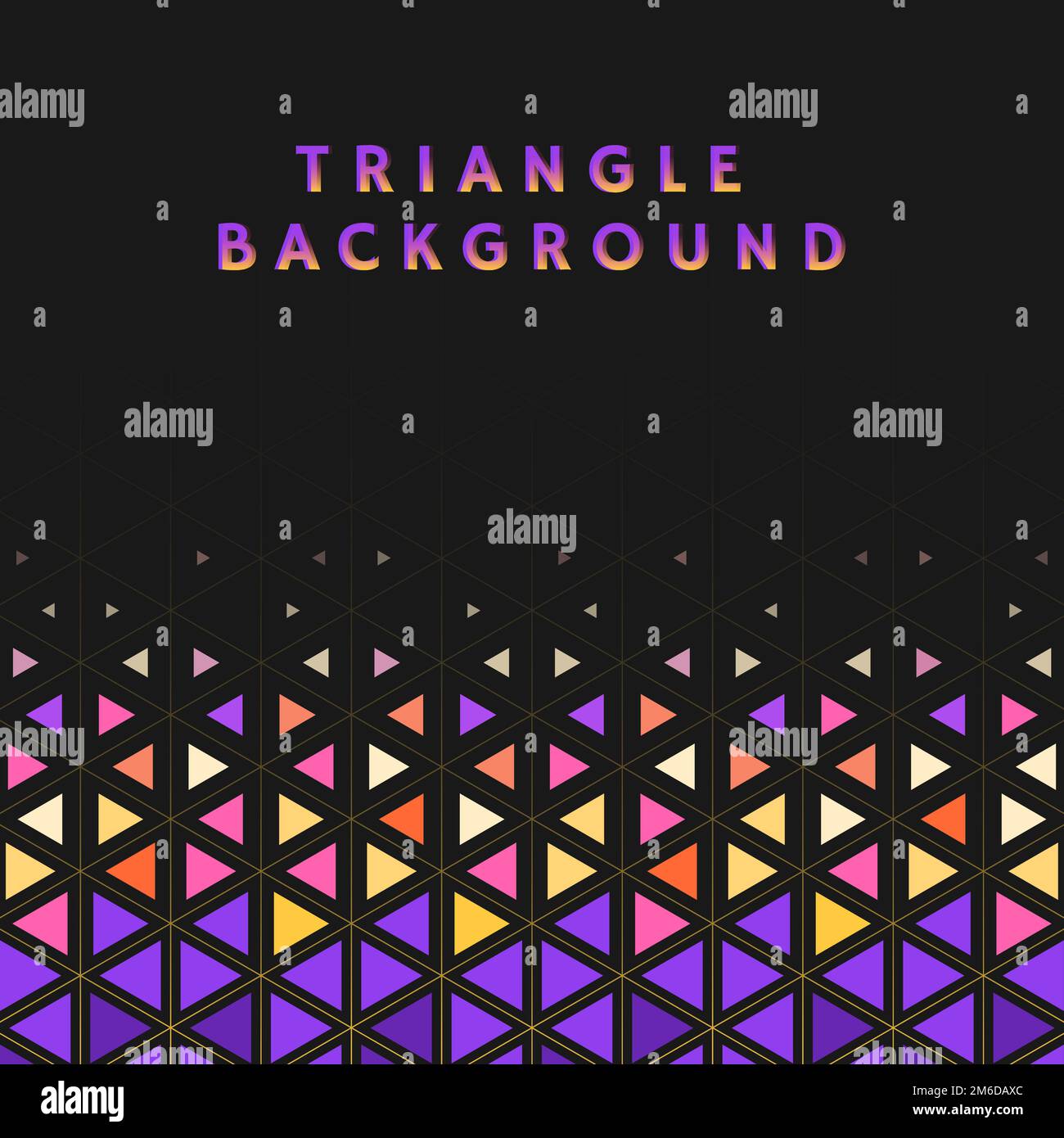 Triangle coloré à motifs sur fond noir Illustration de Vecteur