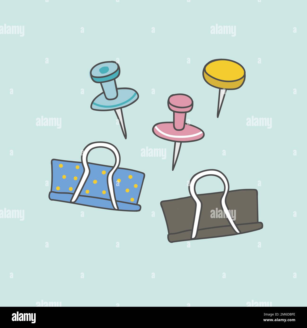 Trombones colorés dessinés à la main style de caniche vector Illustration de Vecteur