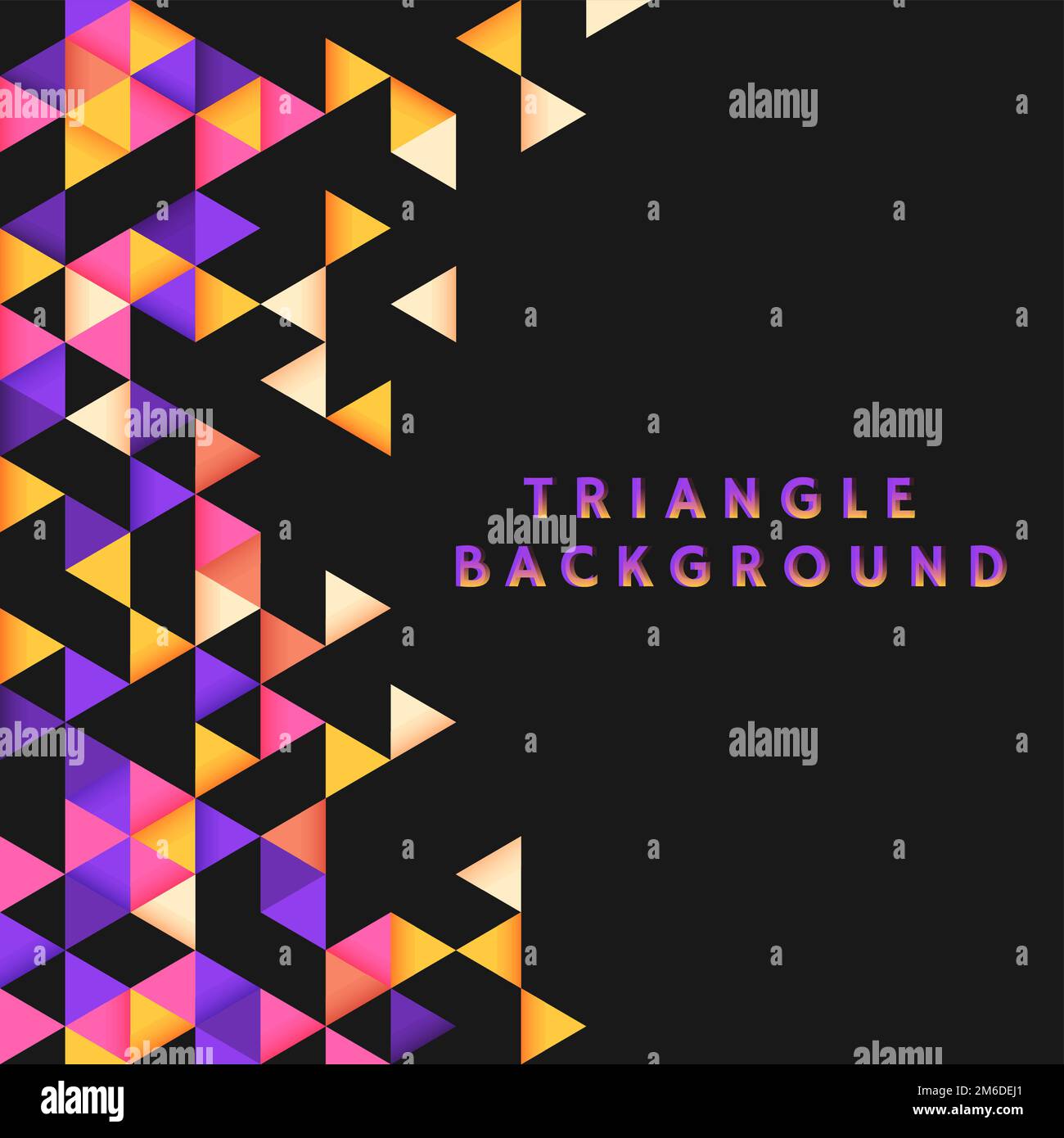 Triangle coloré à motifs sur fond noir Illustration de Vecteur