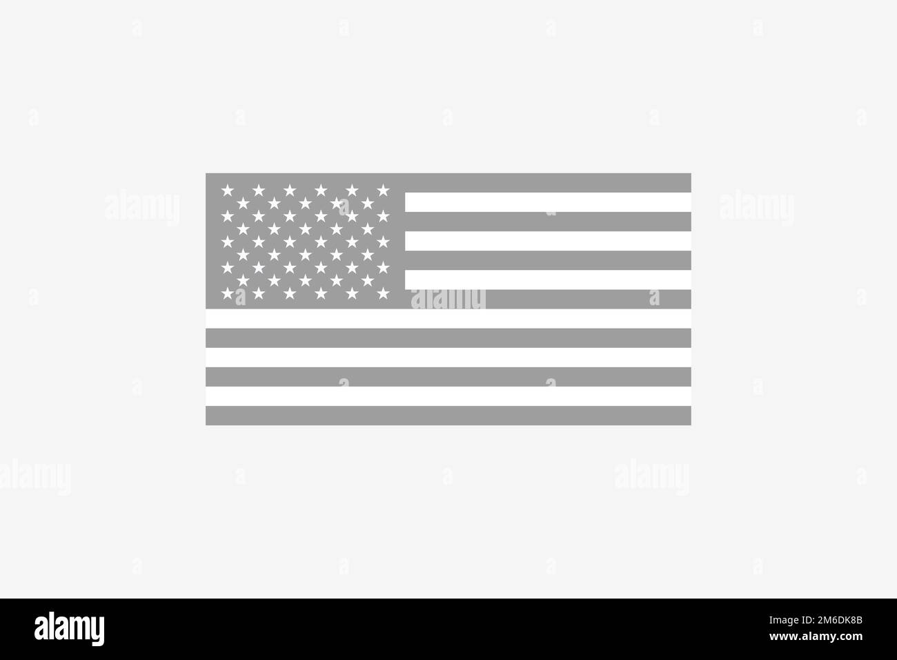 Drapeau américain noir et blanc. Symbole de la nation américaine. États de l