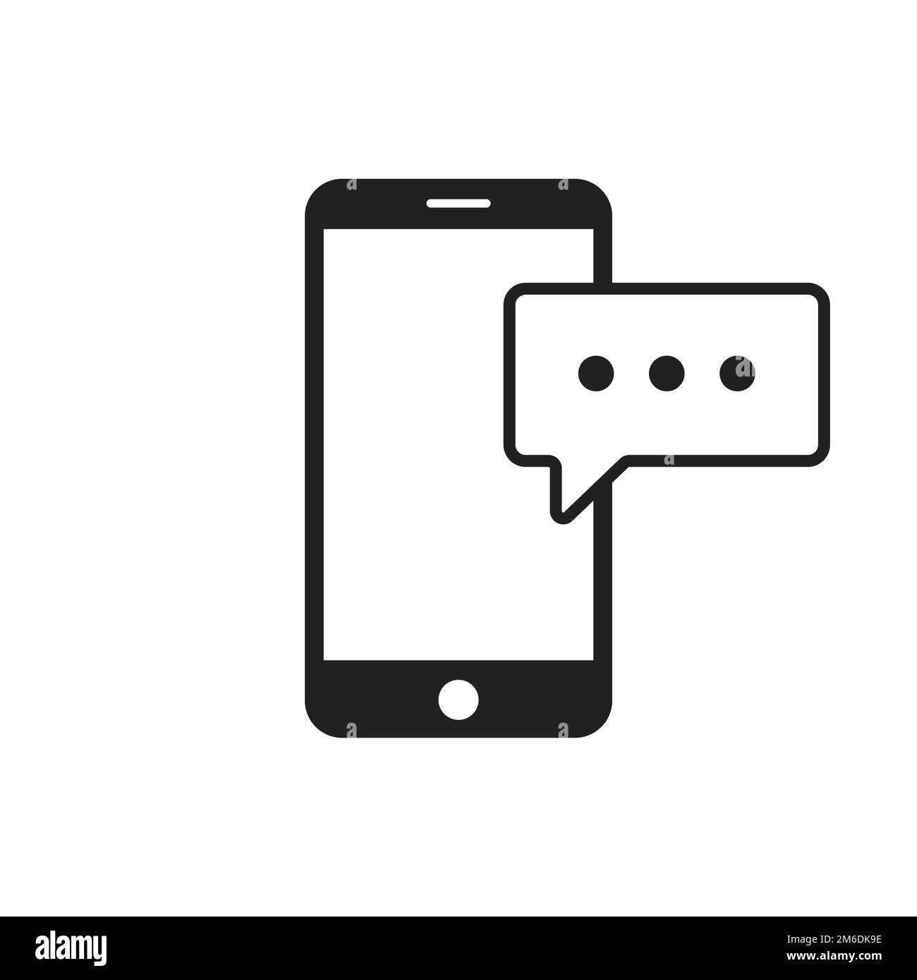 Sms icon text message symbol Banque d'images noir et blanc - Alamy