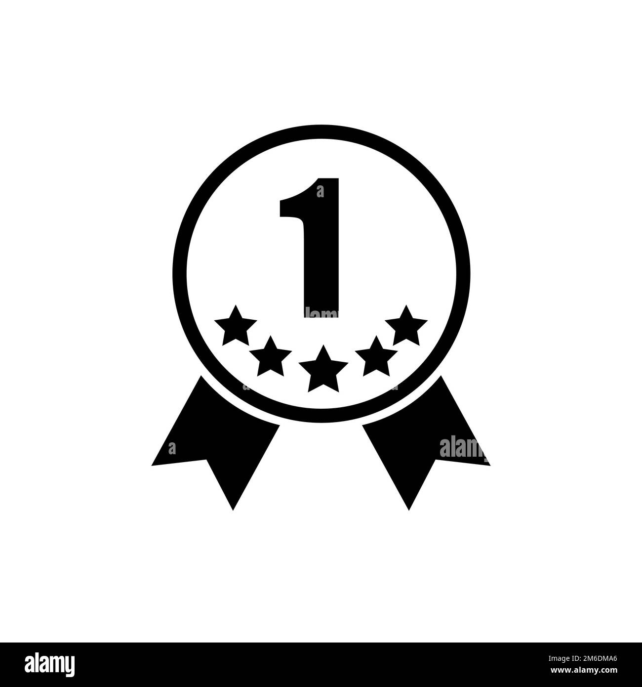 Vector Icon 1-ème place meilleure médaille de joueur couleur noire Banque D'Images