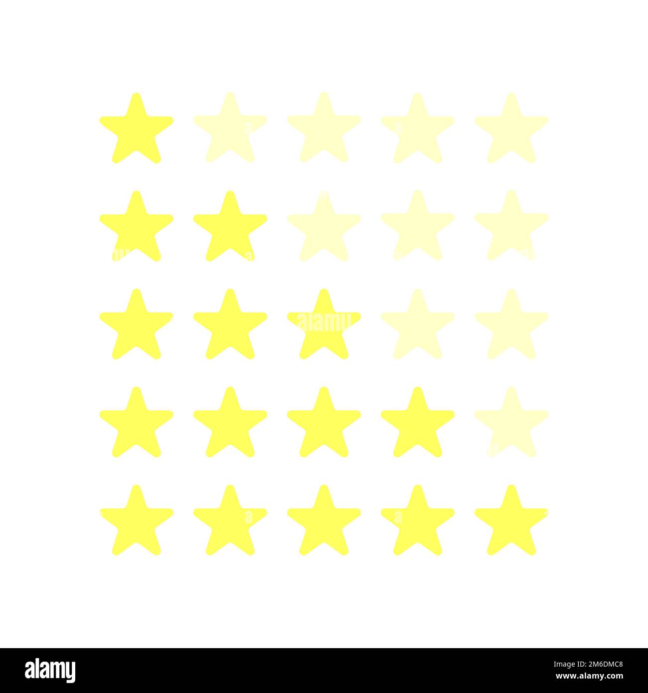 Illustration vectorielle 5 étoiles étoiles jaunes étoiles meilleur endroit Banque D'Images