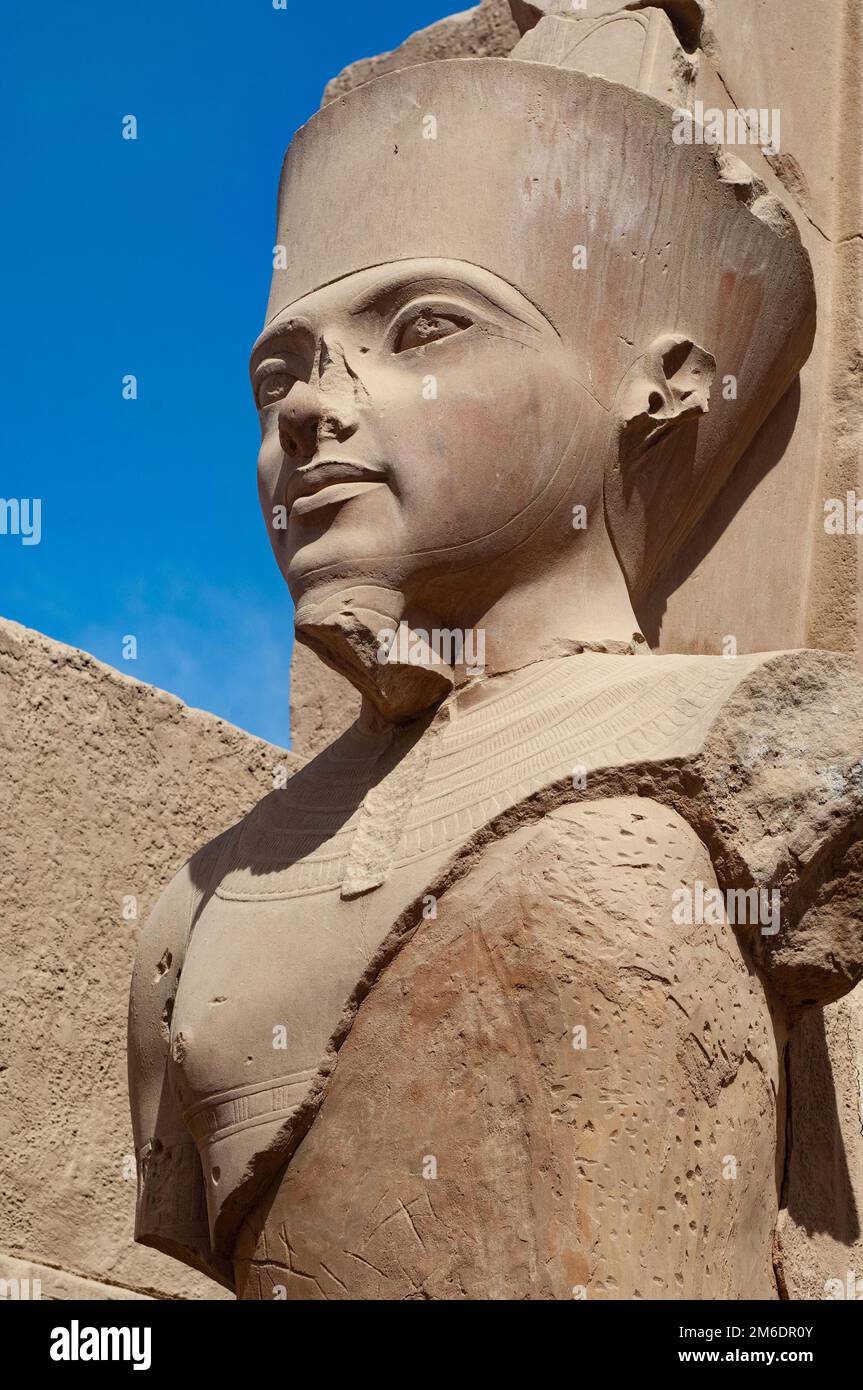 Portrait pharaonique, Louxor, Égypte Banque D'Images